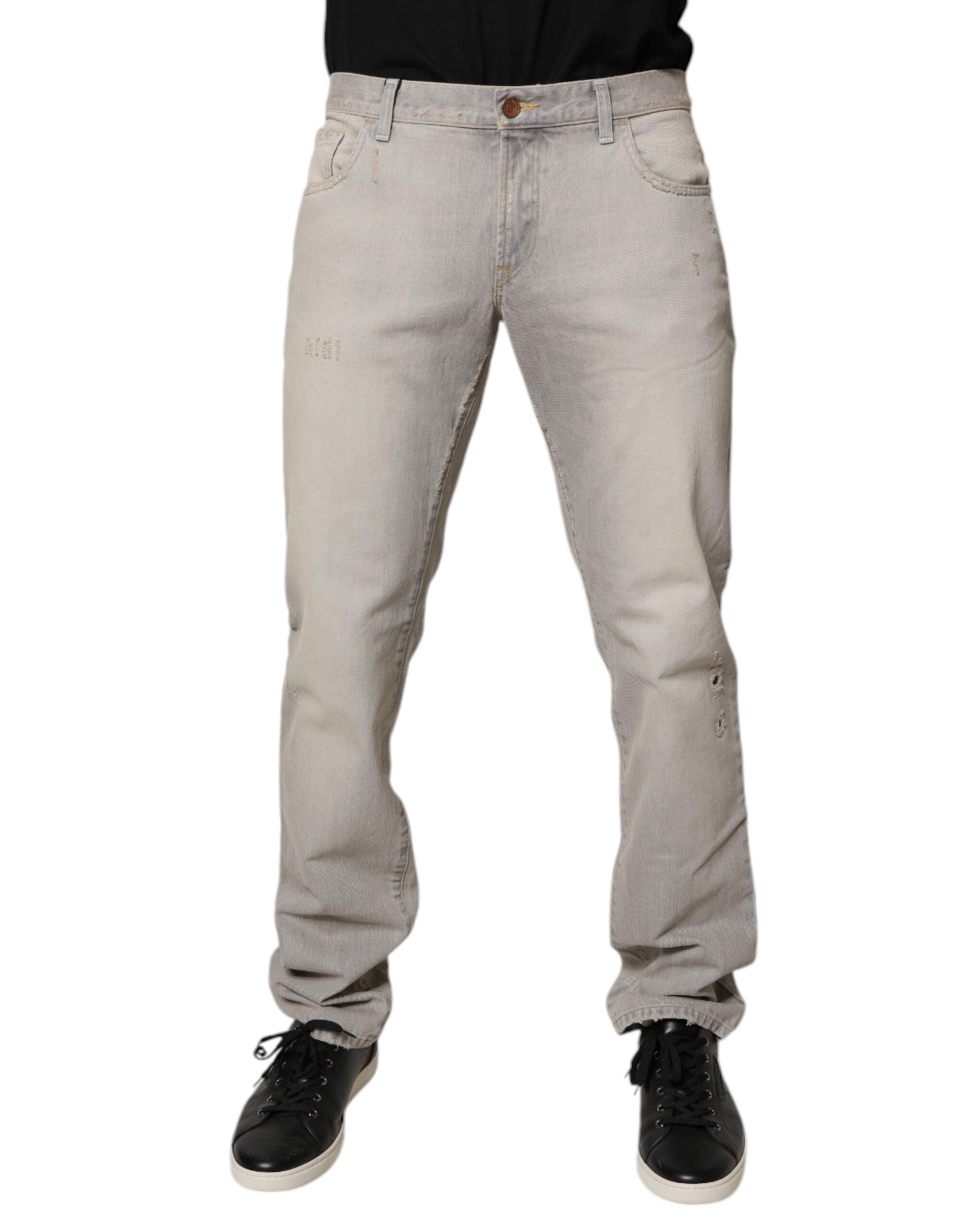 Dolce & Gabbana Light Grey Skinny Denim Jeans made of Cotton