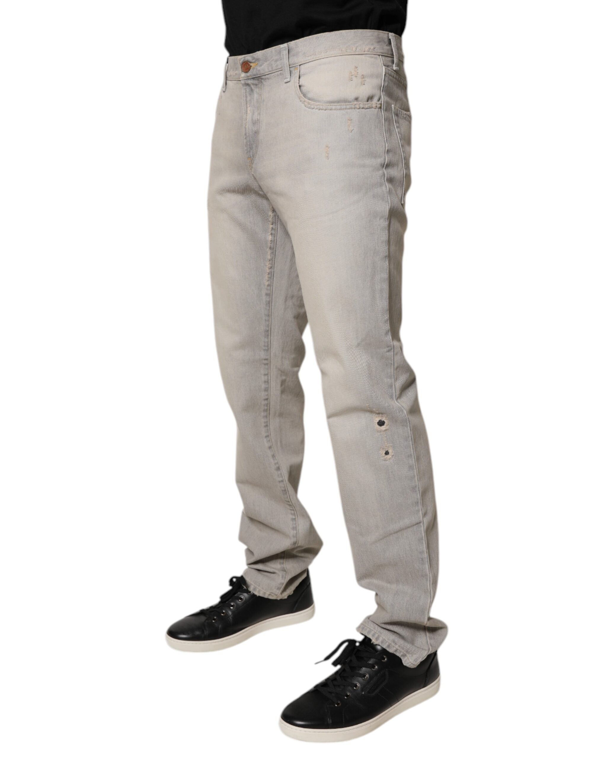 Dolce & Gabbana Light Grey Skinny Denim Jeans made of Cotton-3