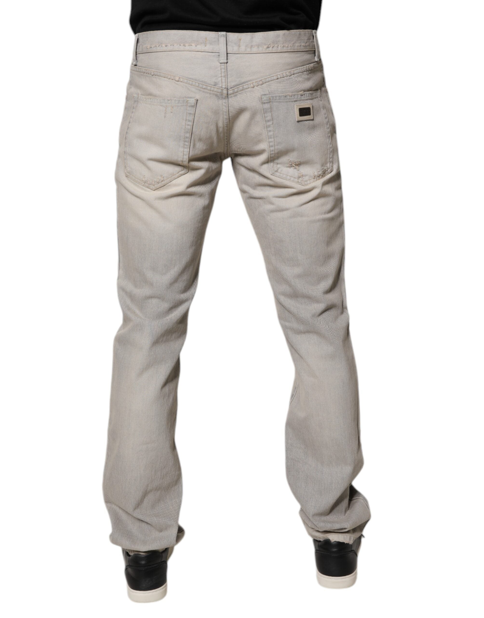 Dolce & Gabbana Light Grey Skinny Denim Jeans made of Cotton-4