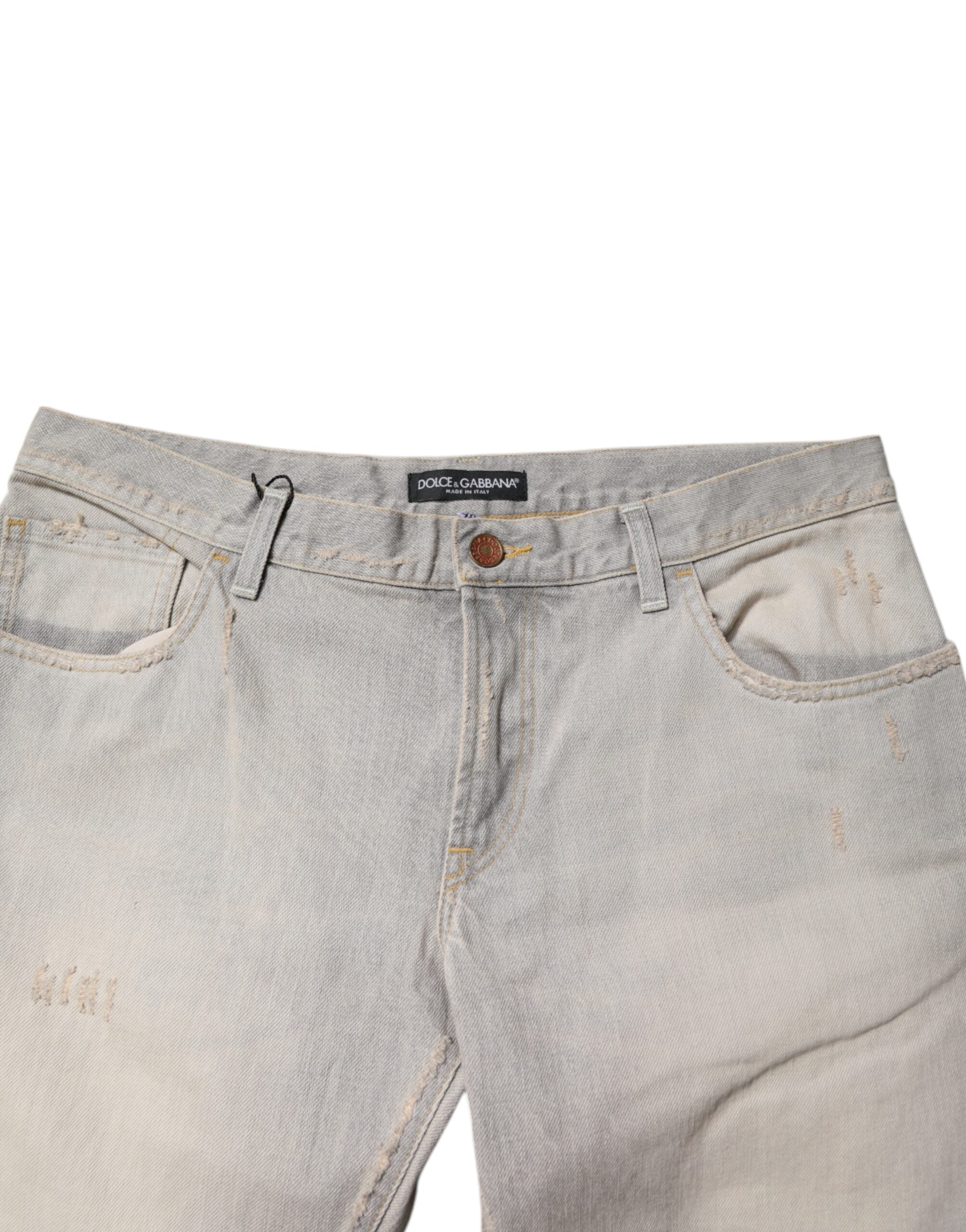 Dolce & Gabbana Light Grey Skinny Denim Jeans made of Cotton-5