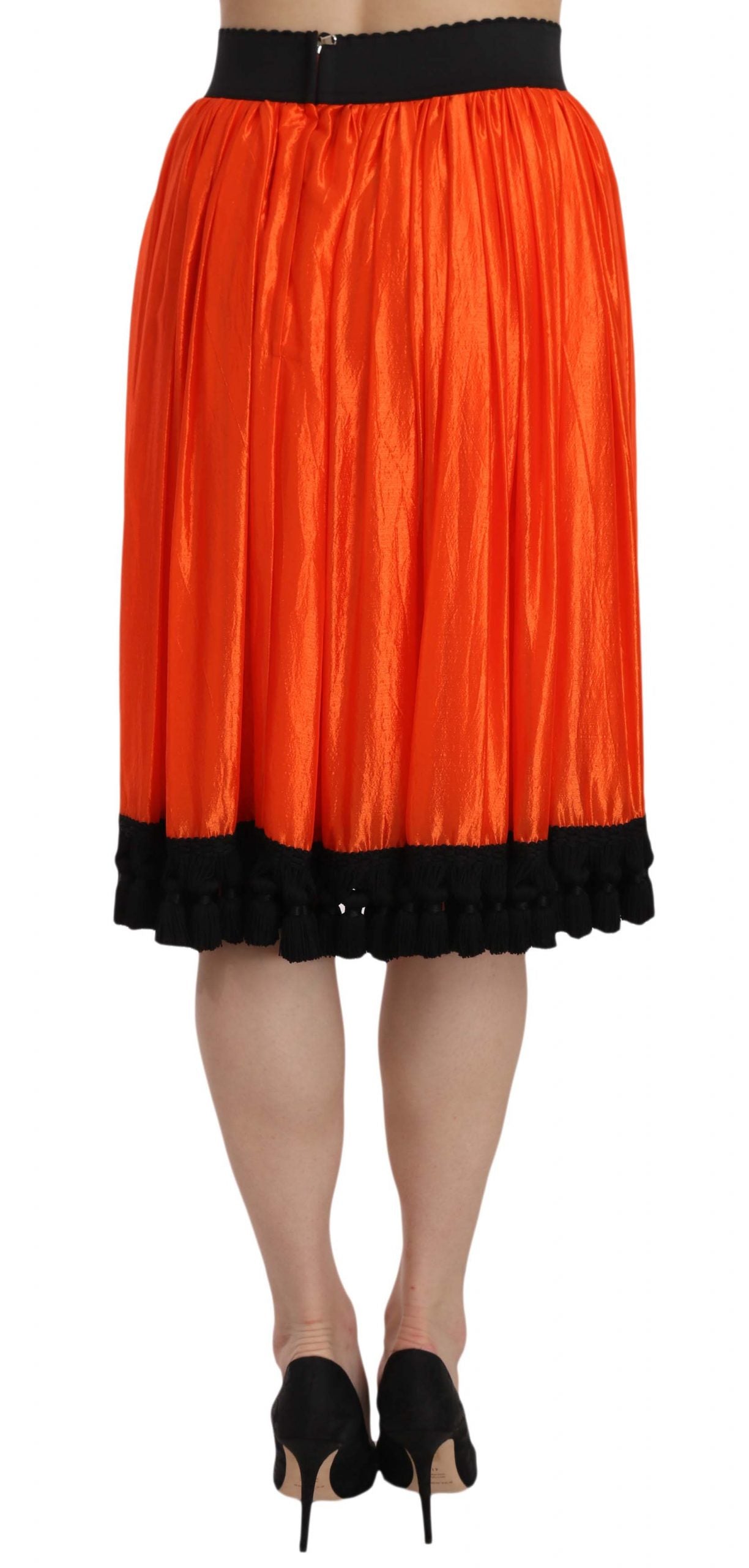 Dolce & Gabbana orange knee-length high-waisted skirt-2
