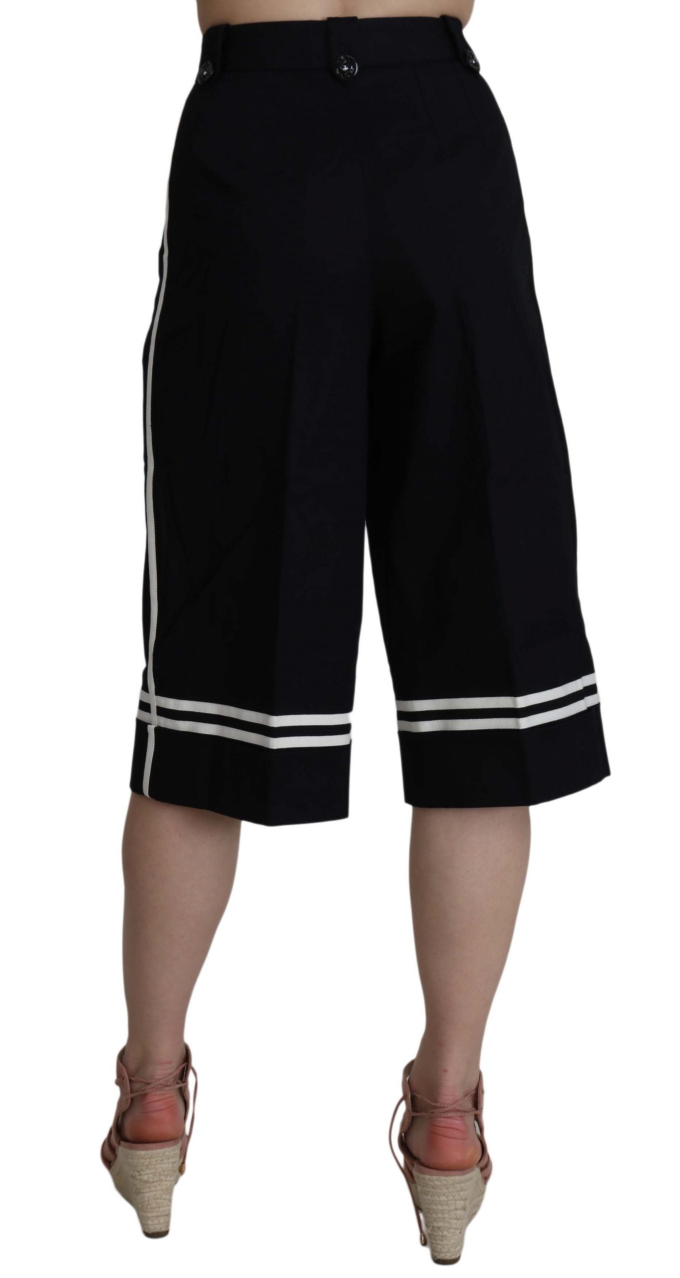 Dolce & Gabbana Black cotton trousers with embellishments-4