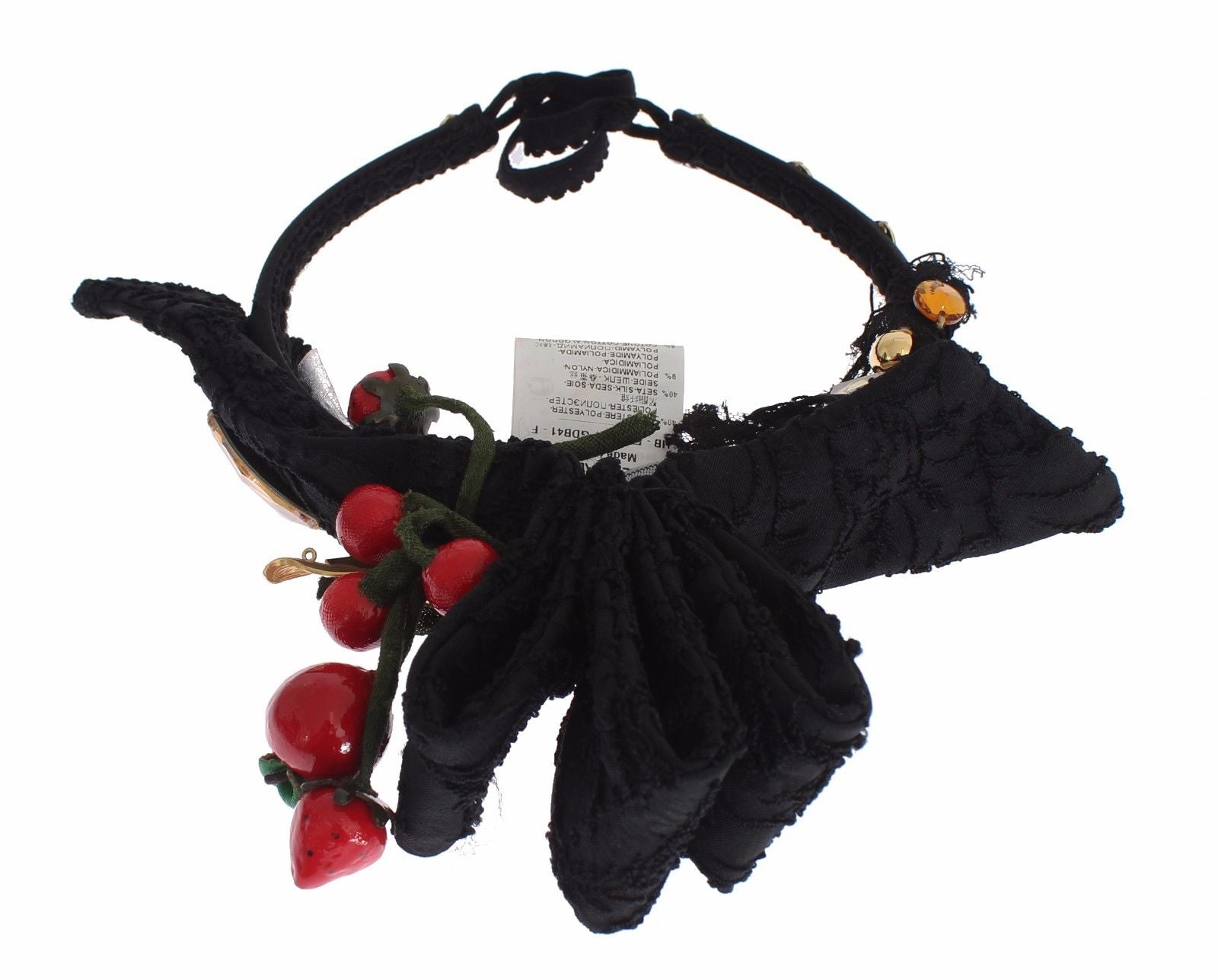 Dolce & Gabbana Diadem Headband Tiara Berry Fruit Crystal Bow Hair-4