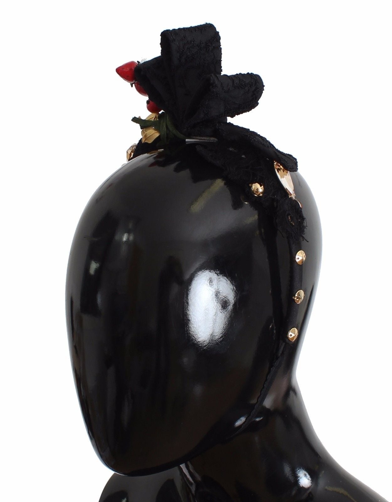 Dolce & Gabbana Diadem Headband Tiara Berry Fruit Crystal Bow Hair-1