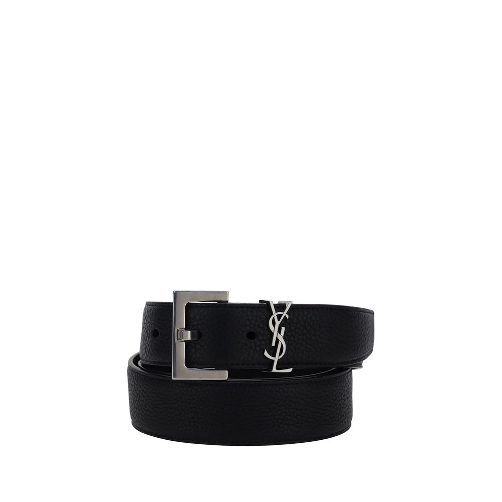 Saint Laurent Black Calfskin Belt Bos Taurus Regular