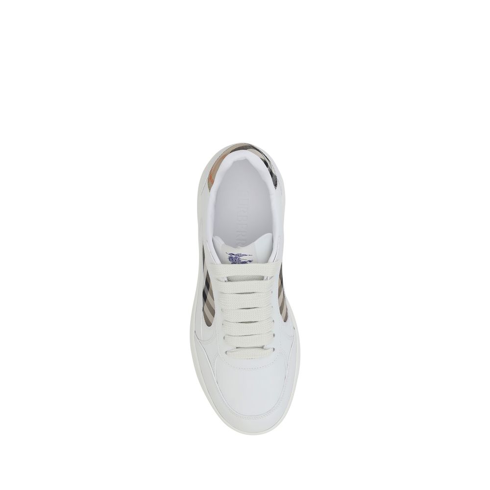 Burberry Weiße Low-Top-Sneaker aus Kalbsleder Bos Taurus-4