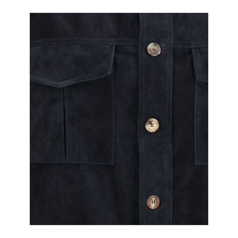 Brunello Cucinelli suede shirt jacket-3