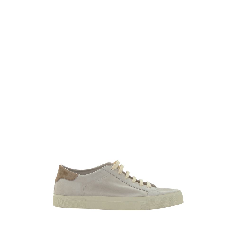 Brunello Cucinelli cream leather sneakers