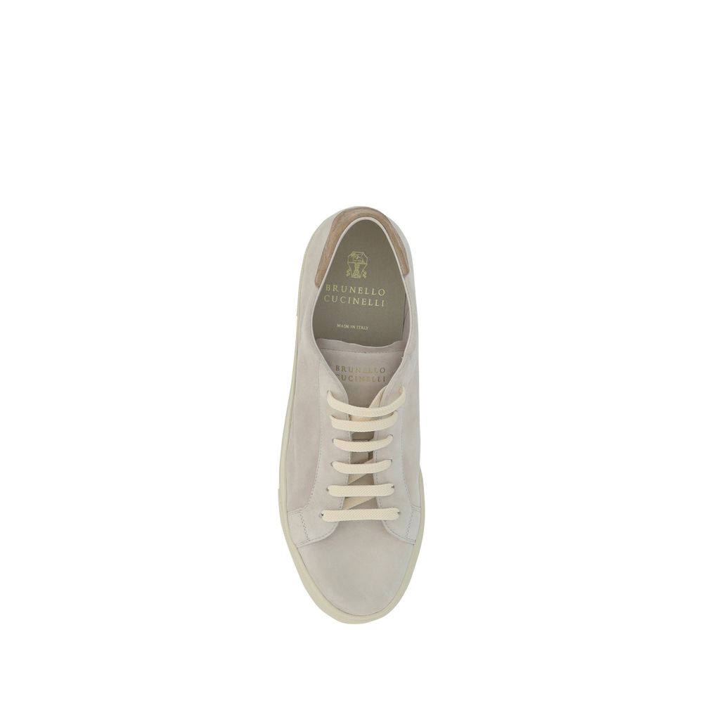 Brunello Cucinelli cream leather sneakers-4