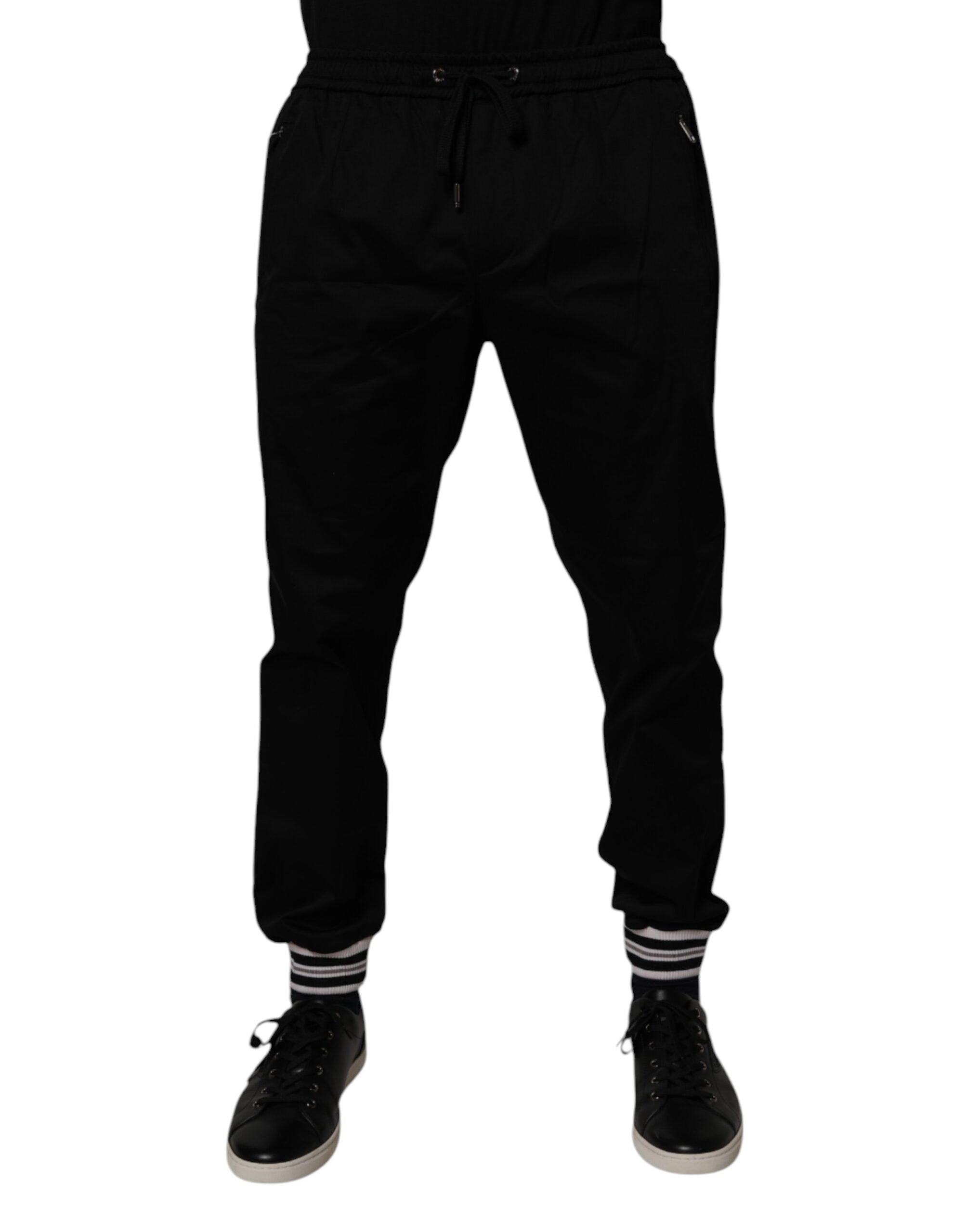 Dolce & Gabbana Schwarze Baumwoll-Stretch-Jogger-Sweatpants Hose-2