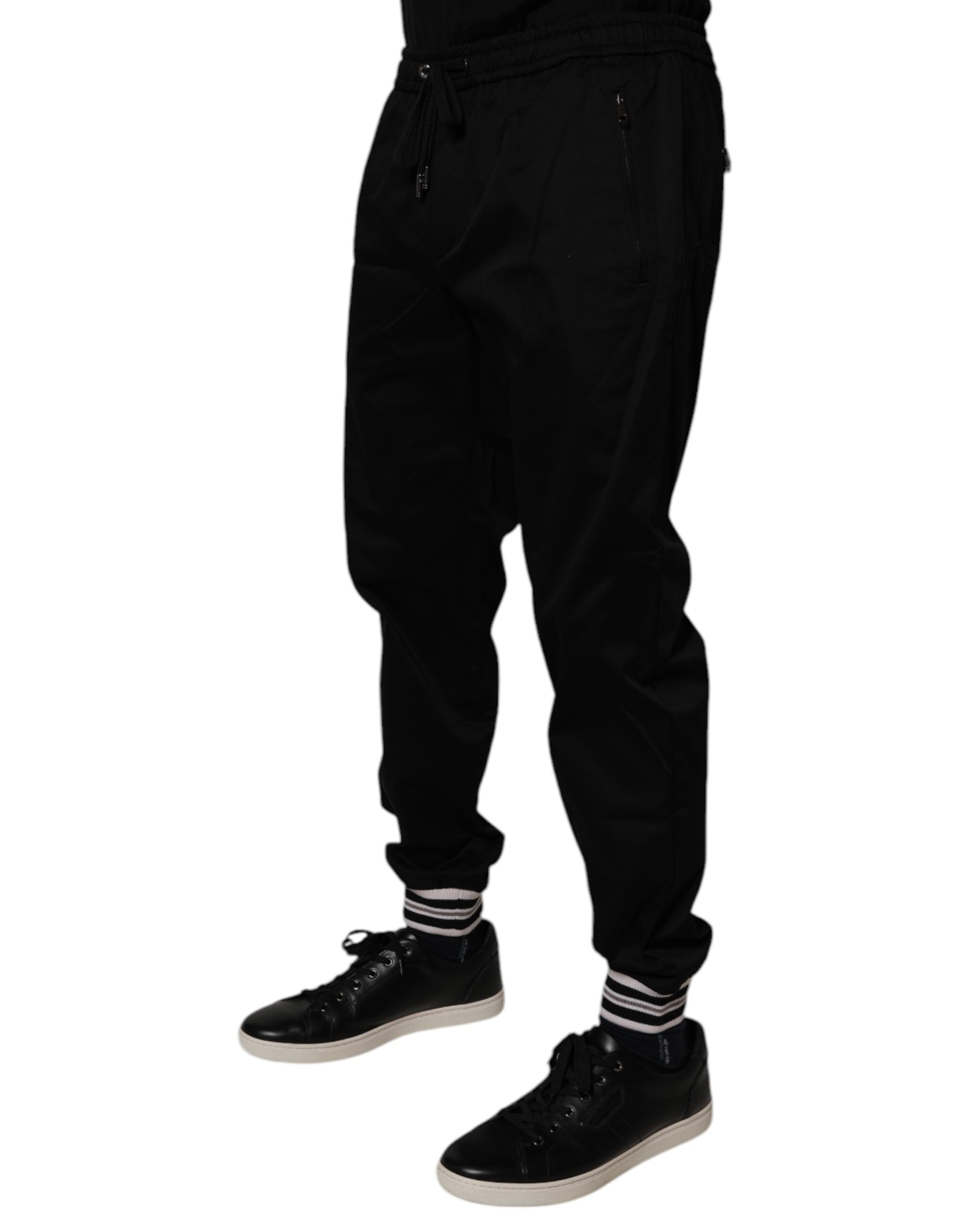 Dolce & Gabbana Schwarze Baumwoll-Stretch-Jogger-Sweatpants Hose-3