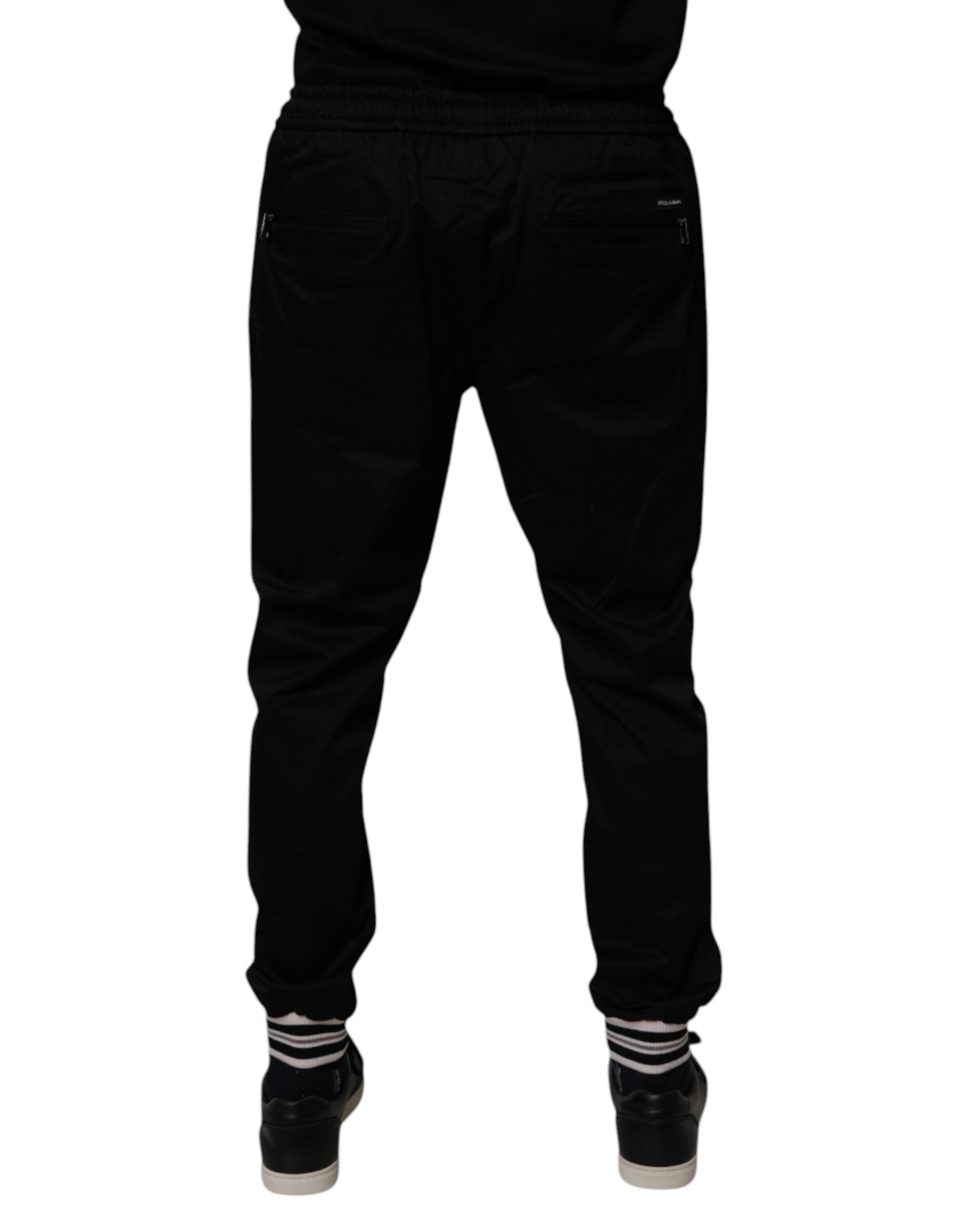 Dolce & Gabbana Schwarze Baumwoll-Stretch-Jogger-Sweatpants Hose-4