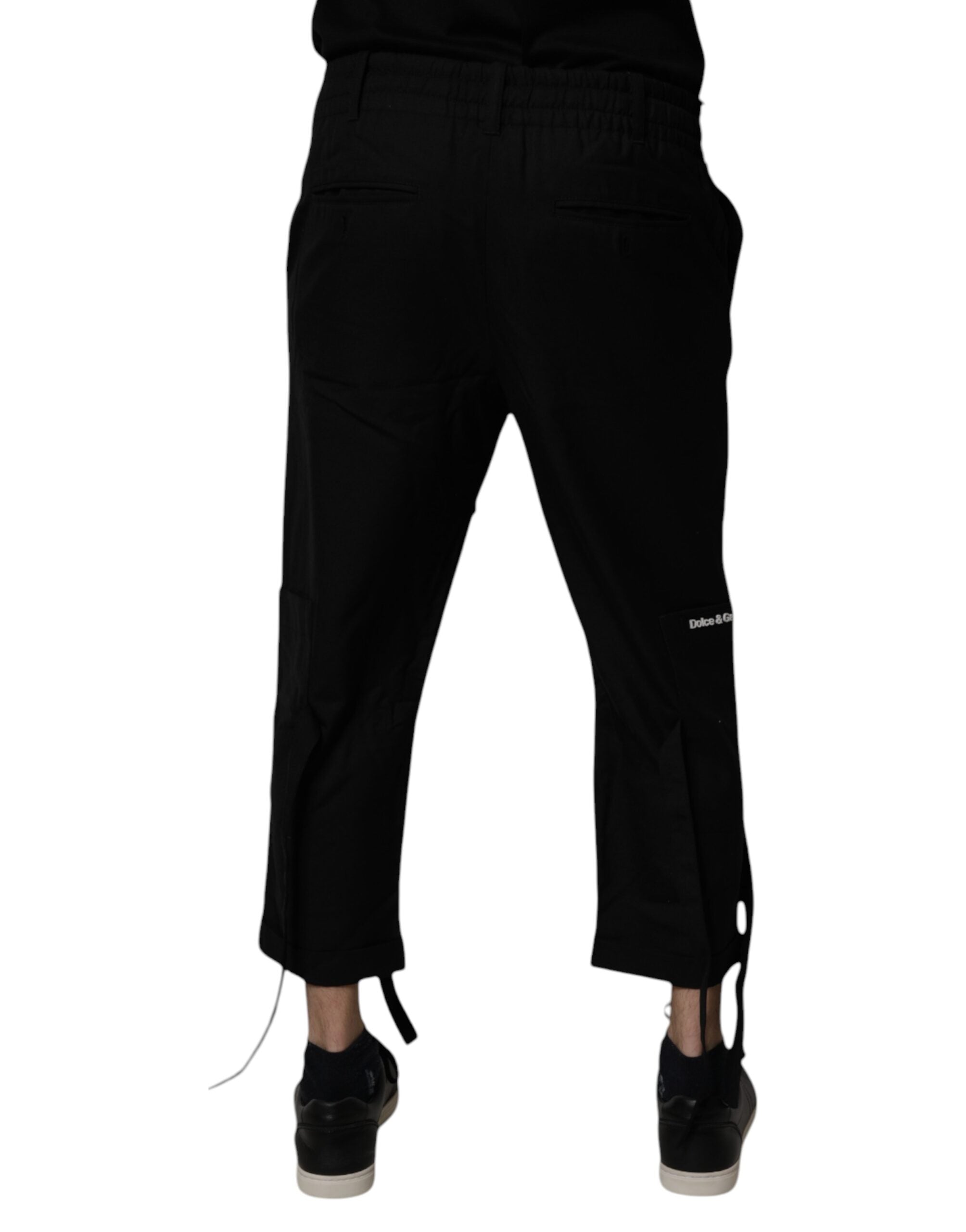 Dolce & Gabbana Schwarze Polyester Herren Cropped Pants-4