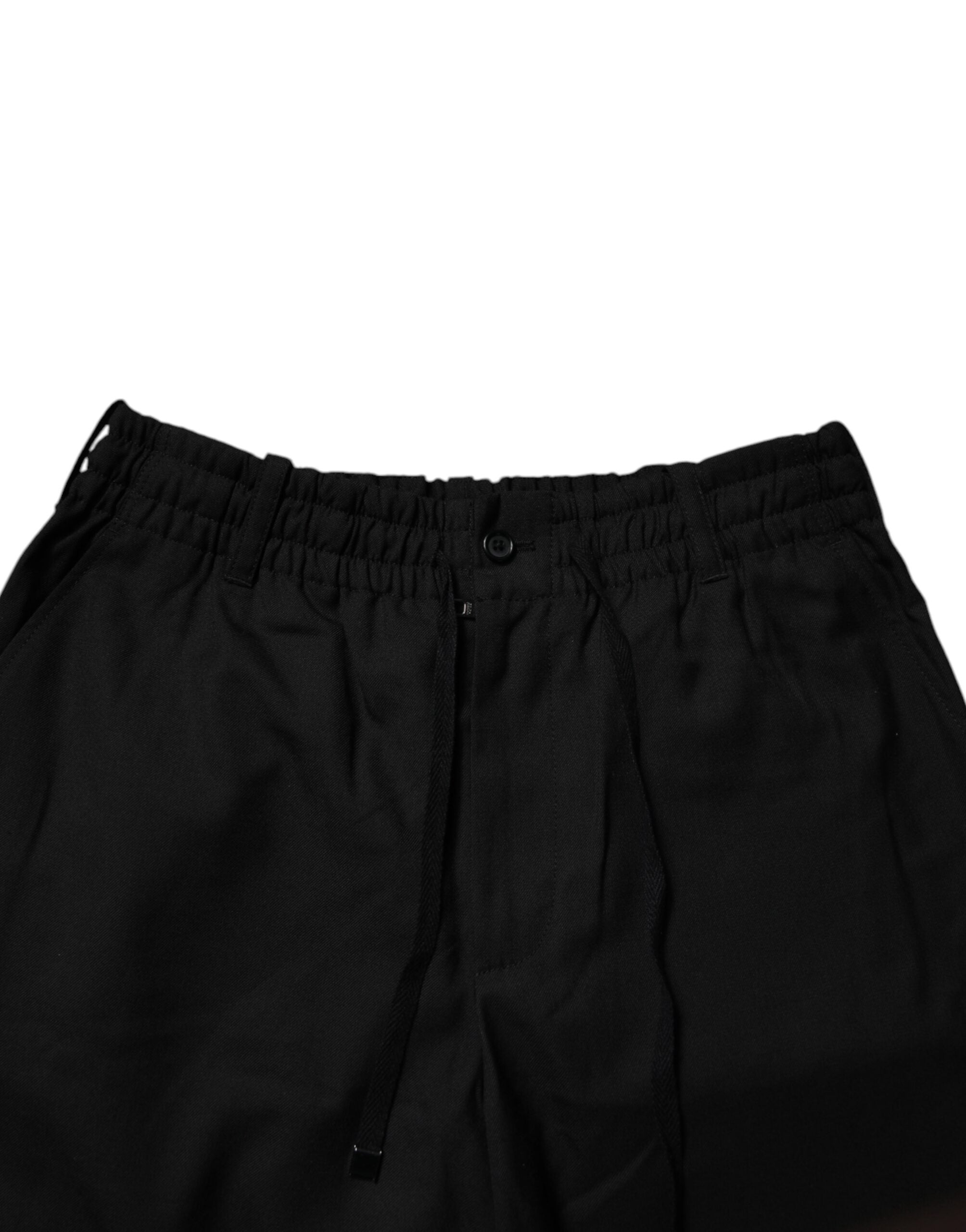 Dolce & Gabbana Schwarze Polyester Herren Cropped Pants-5