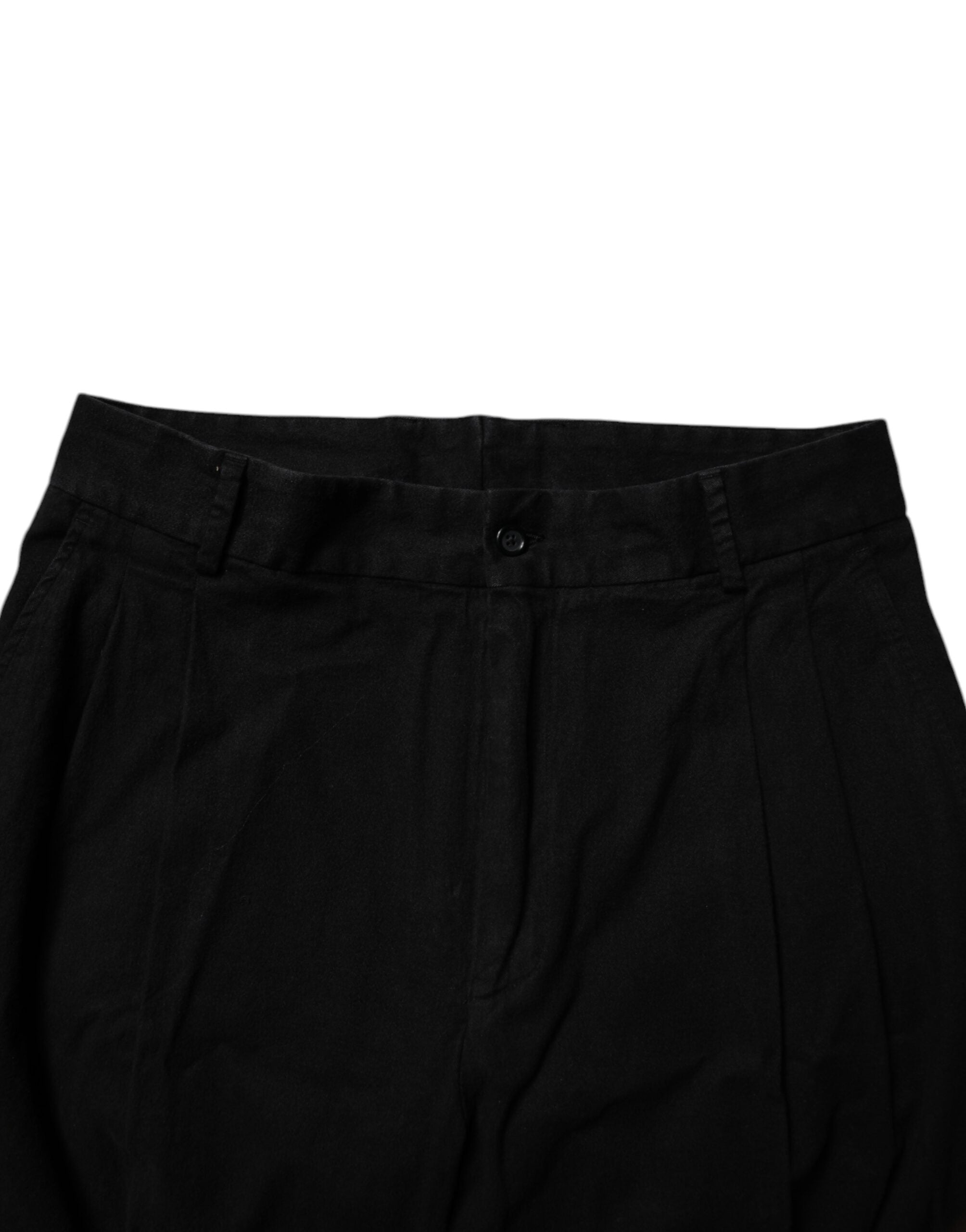 Pantalones ajustados de algodón elástico negro de Dolce & Gabbana-5