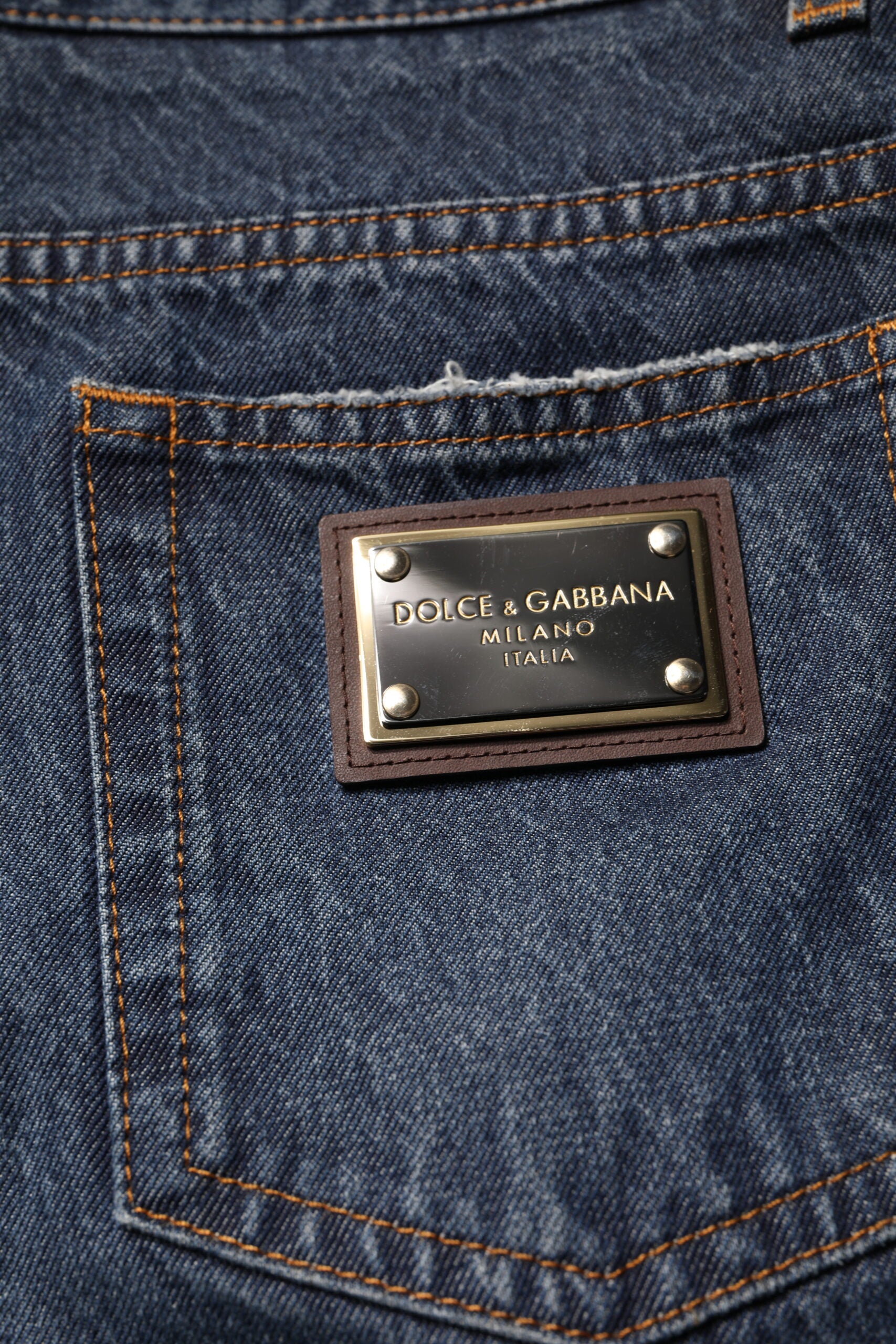 Vaqueros de algodón con estampado floral azul y beige de Dolce & Gabbana para hombre-6