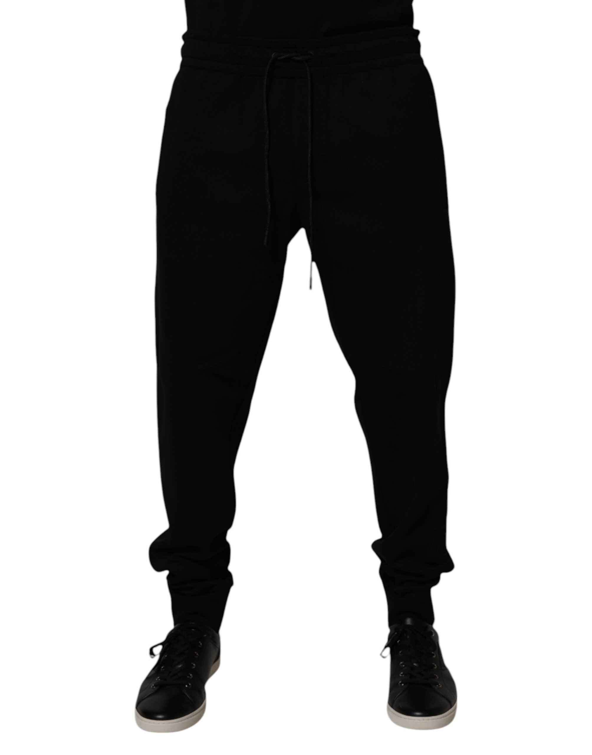 Dolce & Gabbana Black Cotton Blend Jogger Sweatpants-1