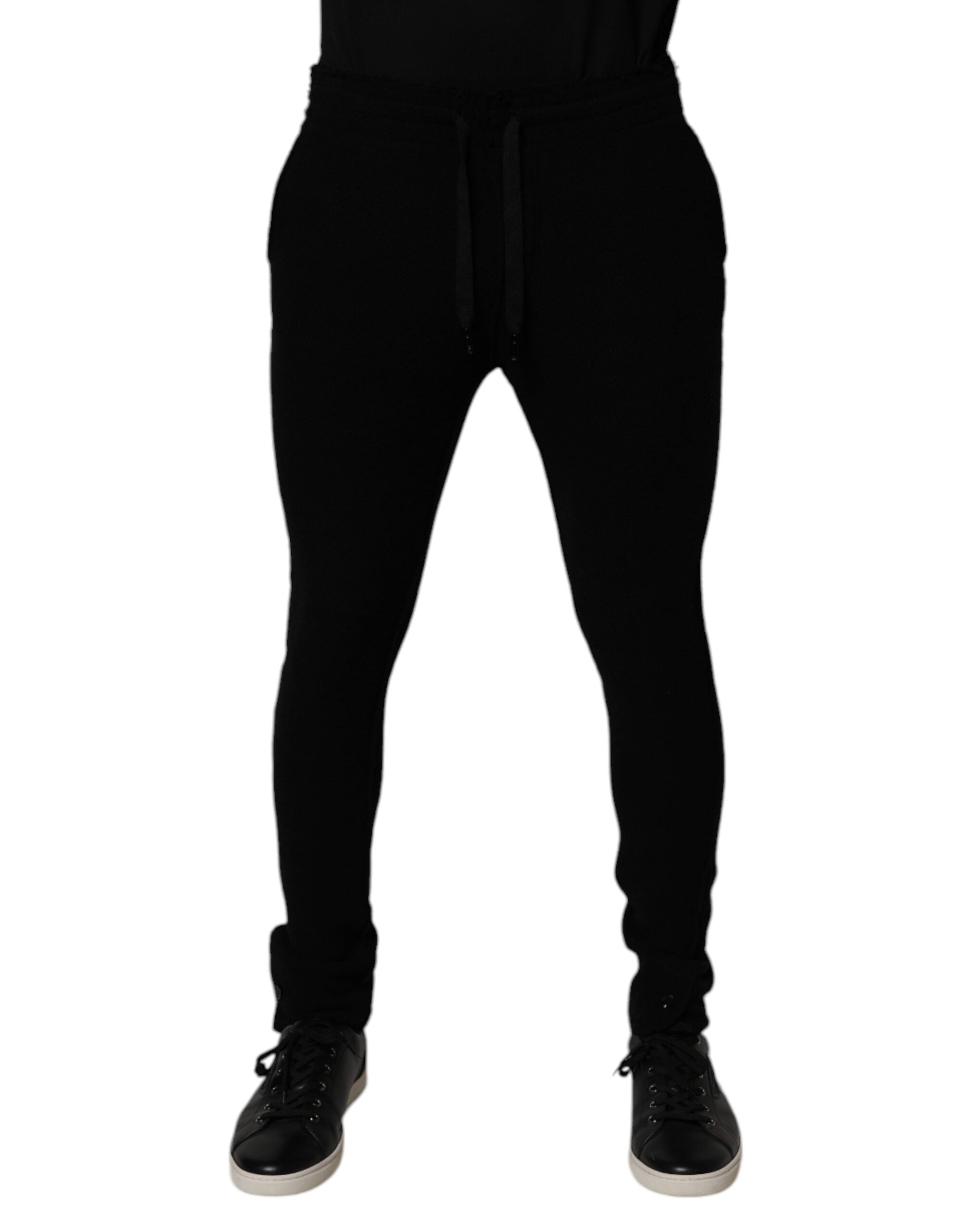 Dolce & Gabbana Black Cashmere Joggers Men's Sweatpants Trousers-1