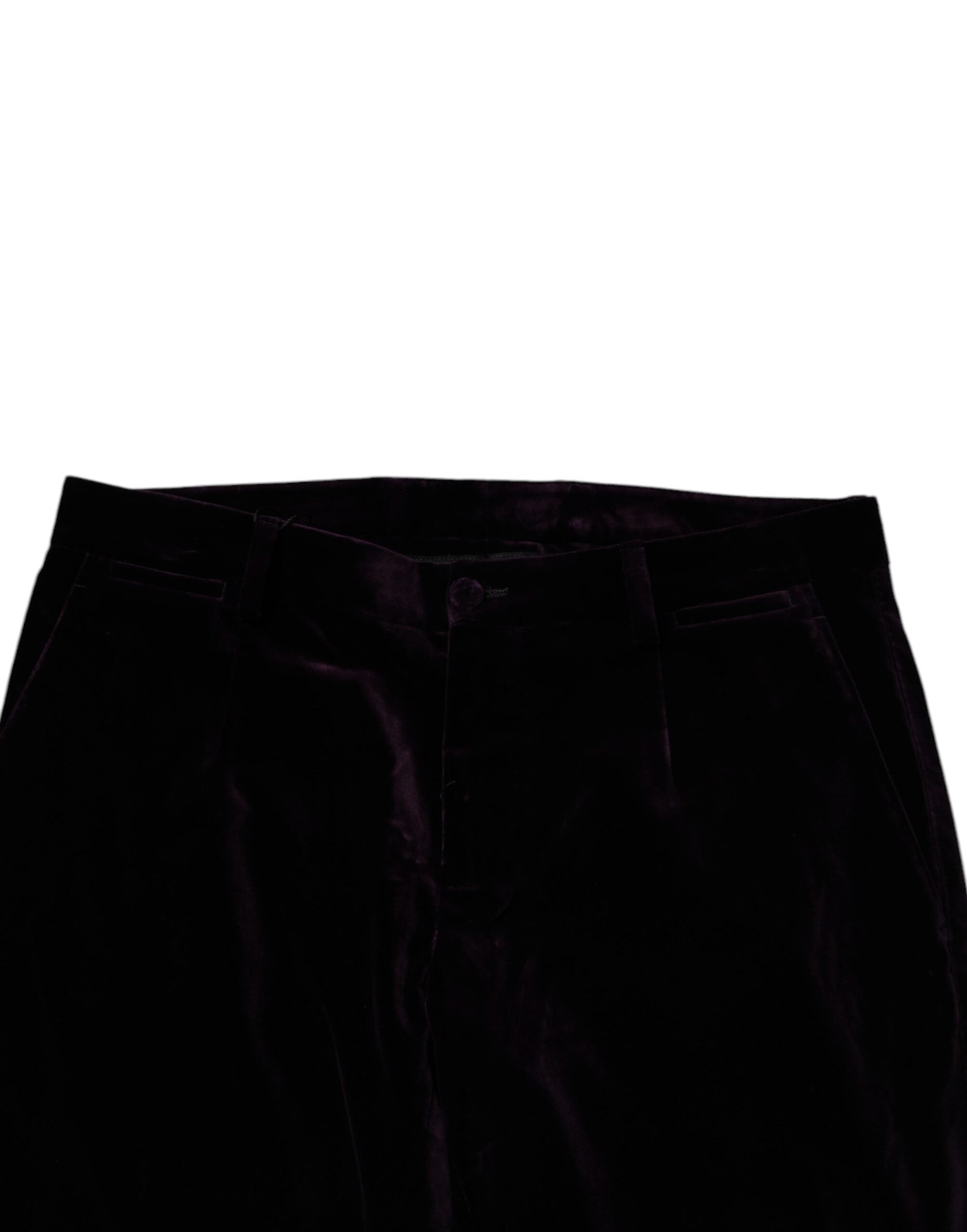 Dolce & Gabbana Violett Samt Baumwolle Männer Kleid Formal Hosen-5