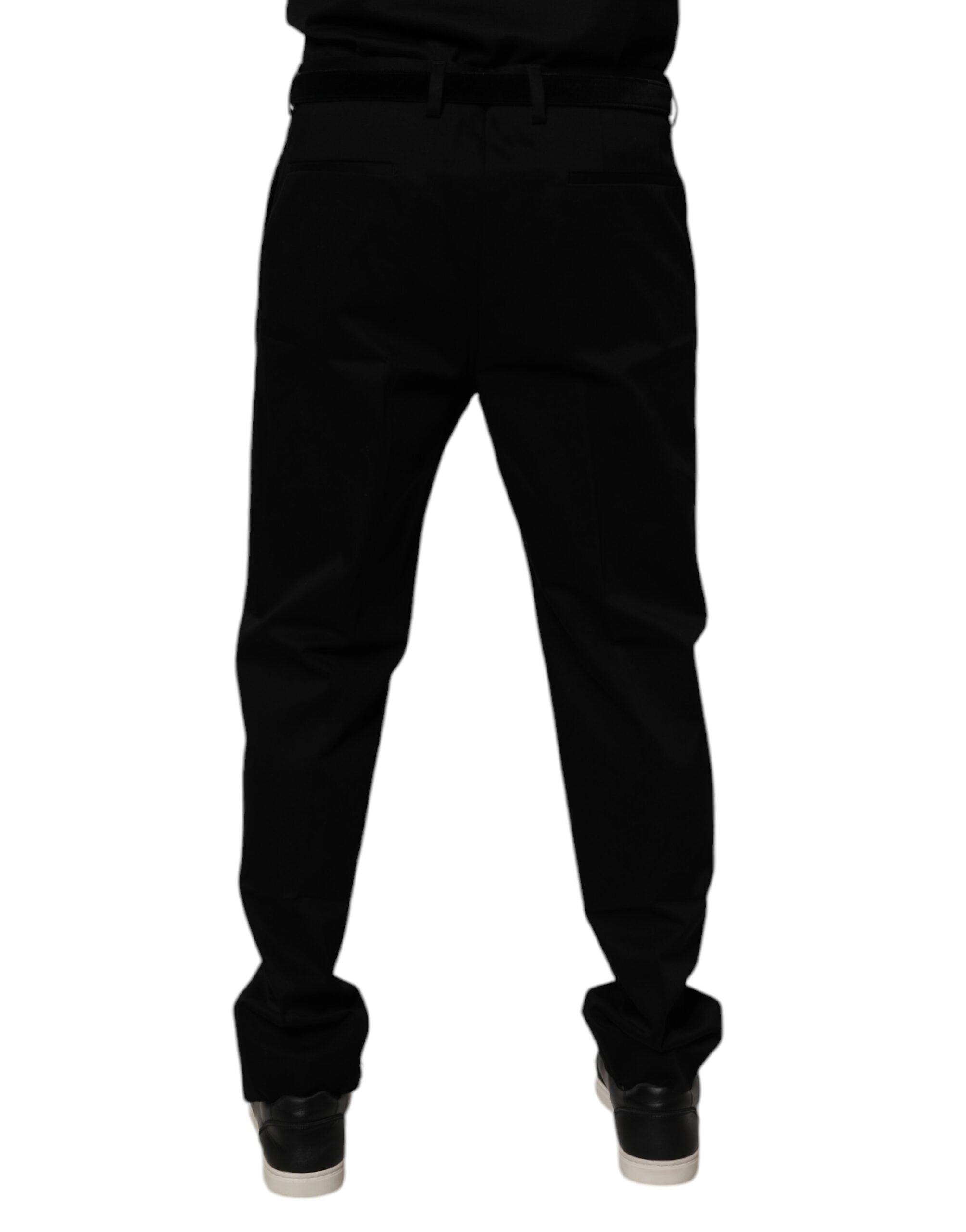 Dolce & Gabbana Black Cotton Men's Skinny Dress Formal Trousers-4