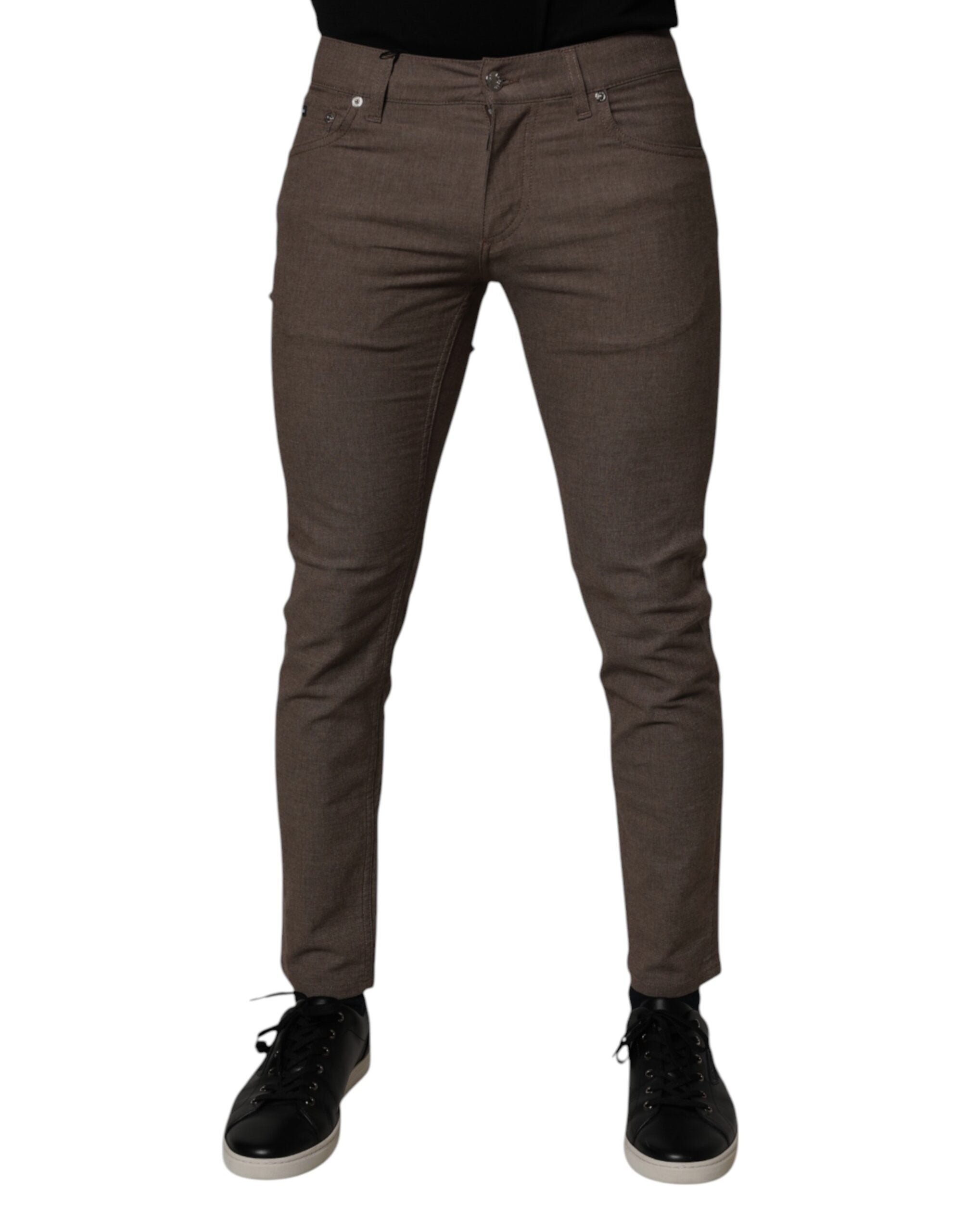 Dolce & Gabbana Braune Baumwoll-Stretch-Chinohose-2