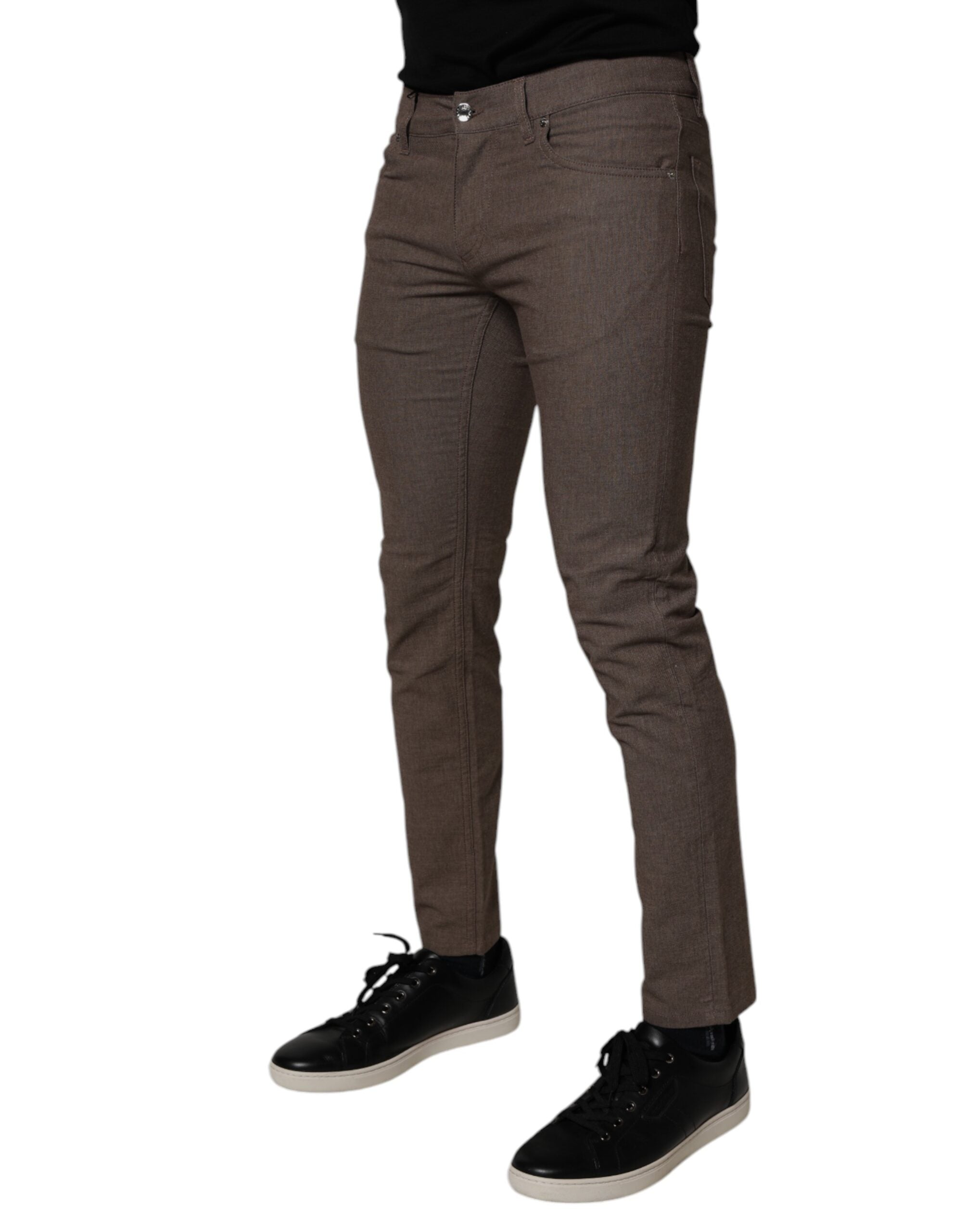 Dolce & Gabbana Braune Baumwoll-Stretch-Chinohose-3