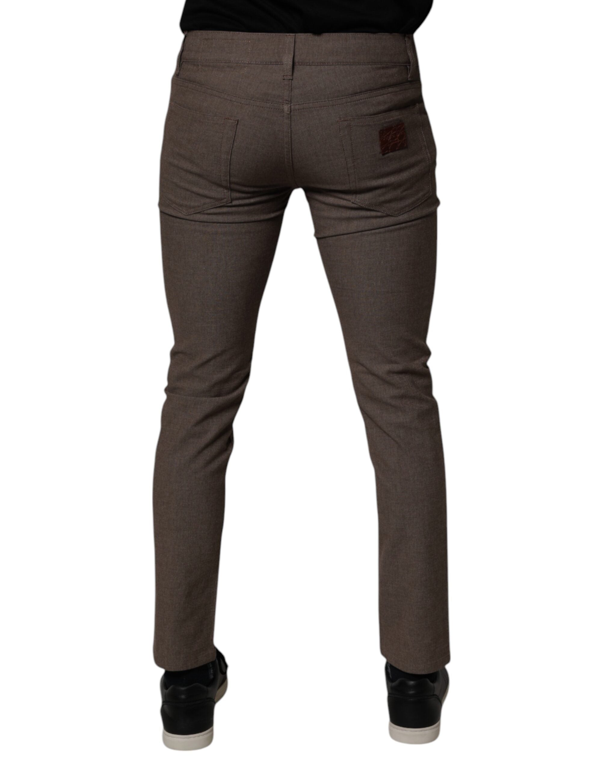 Dolce & Gabbana Braune Baumwoll-Stretch-Chinohose-4