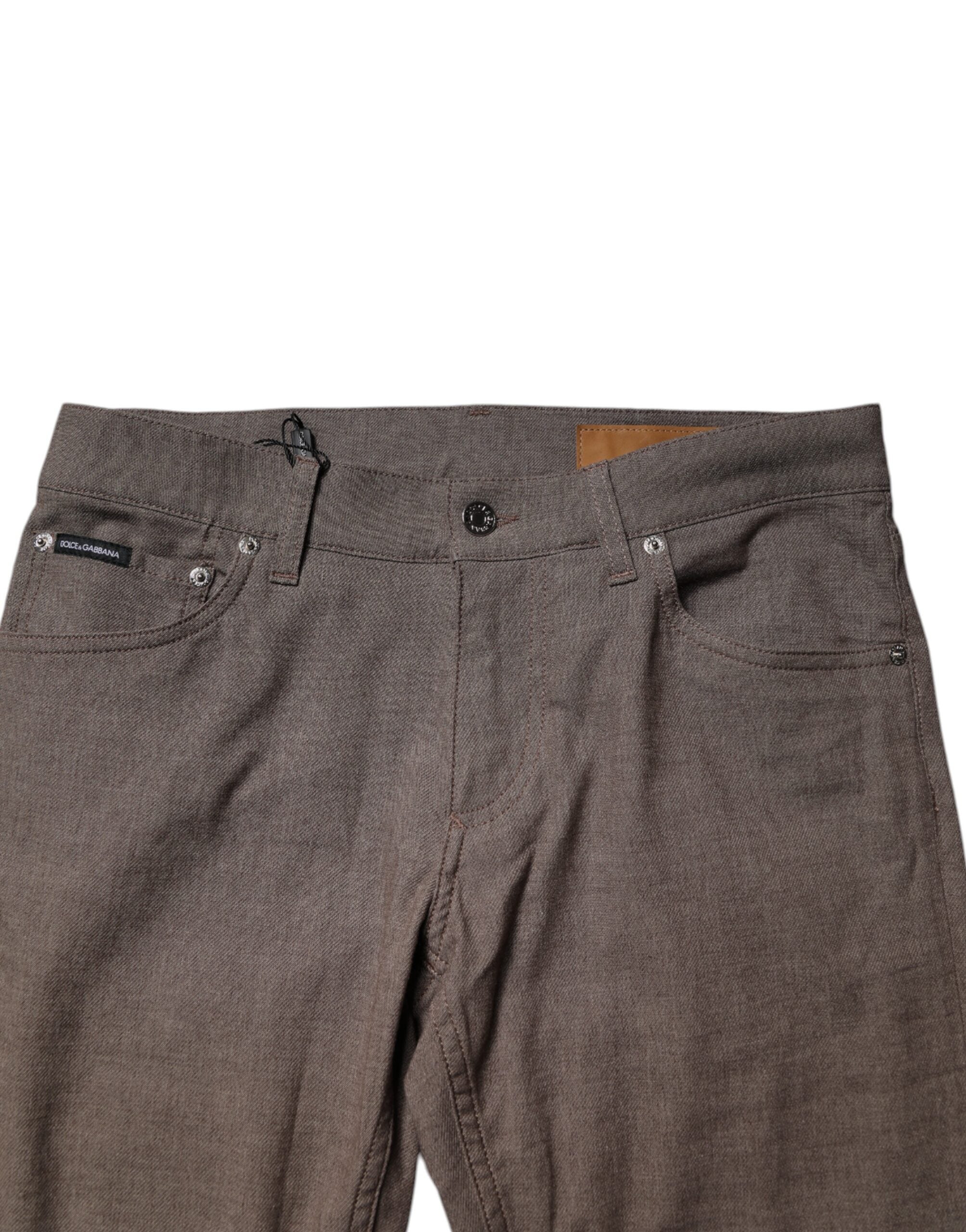 Dolce & Gabbana Braune Baumwoll-Stretch-Chinohose-5