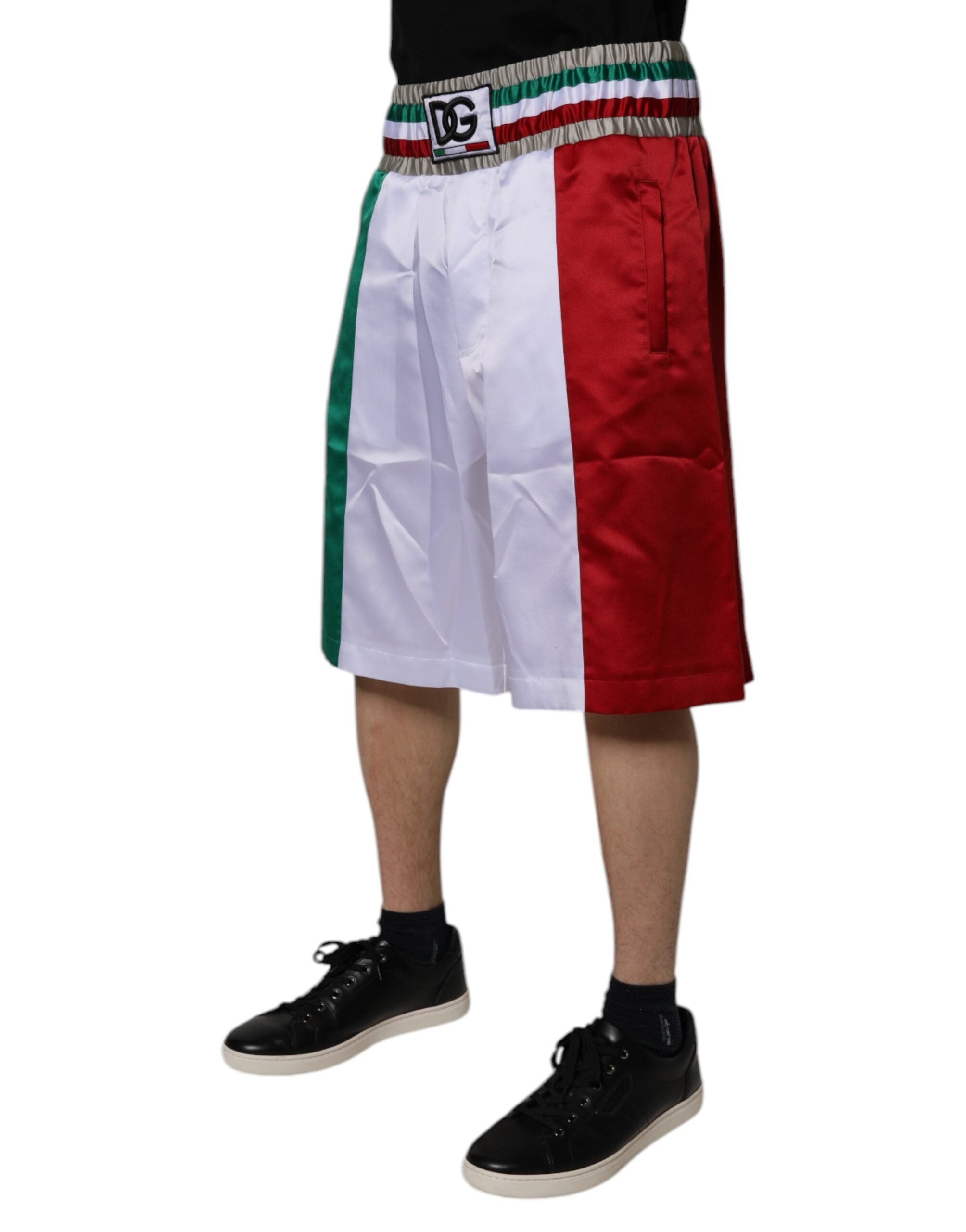 Dolce & Gabbana Multicolor Italia Polyester Bermudashorts-3