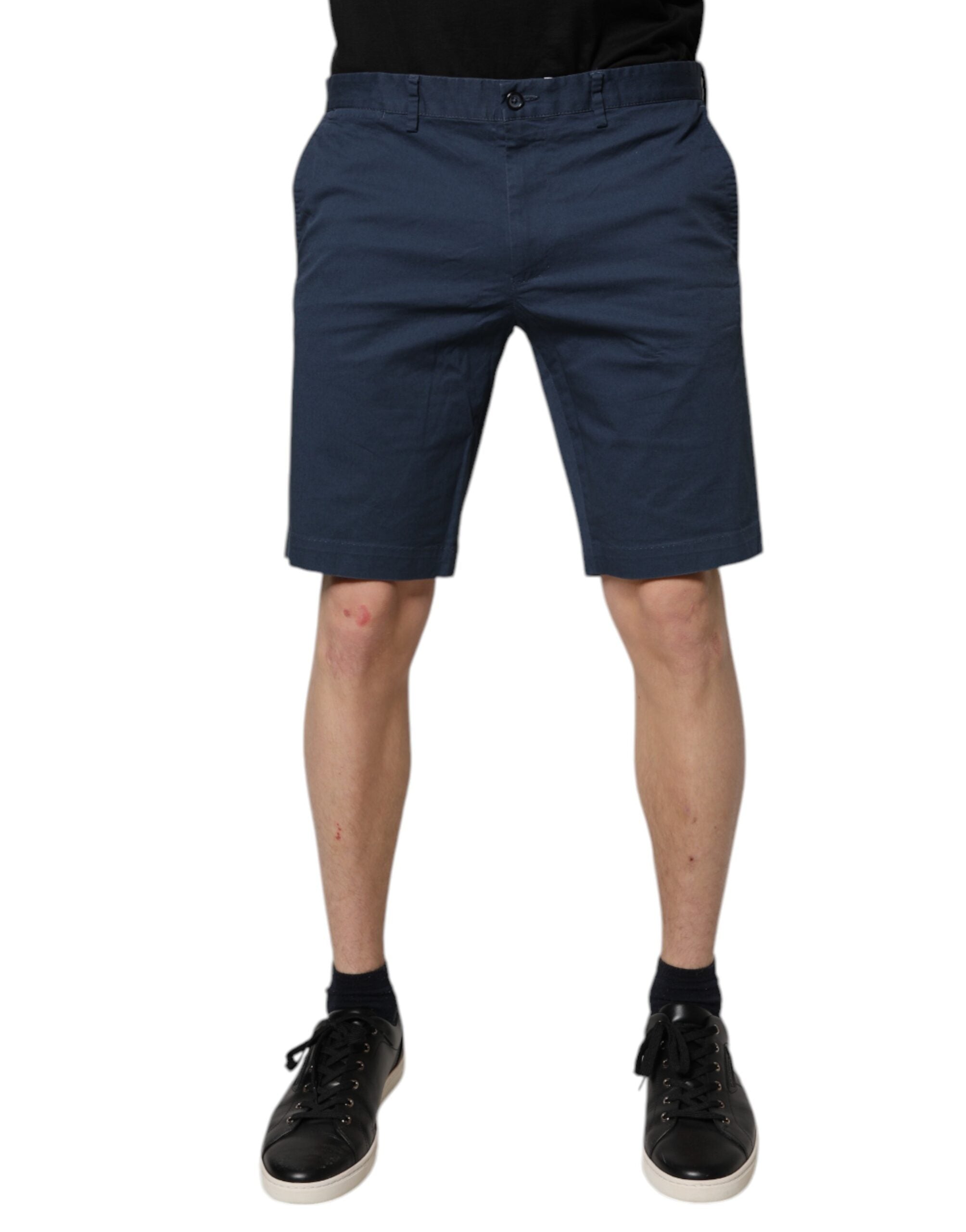Dolce & Gabbana Blaue Bermuda-Shorts aus Baumwolle mit mittlerer Taille für Männer-1