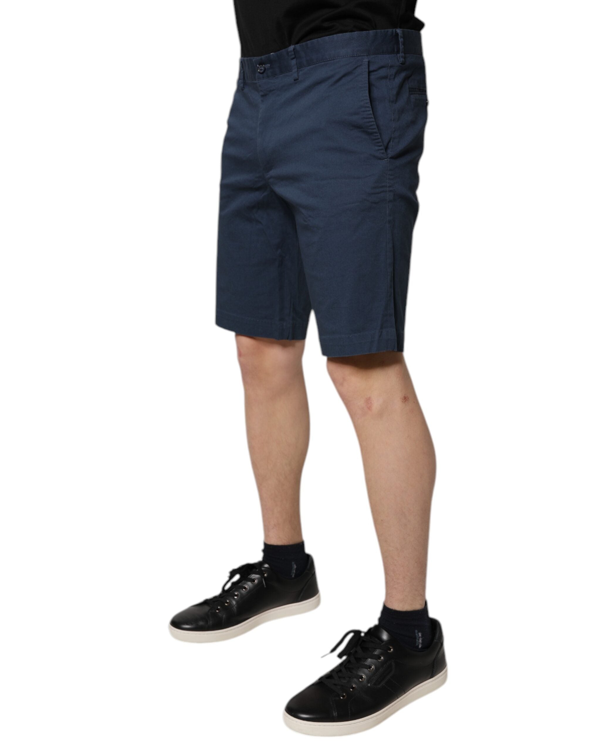 Dolce & Gabbana Blaue Bermuda-Shorts aus Baumwolle mit mittlerer Taille für Männer-3