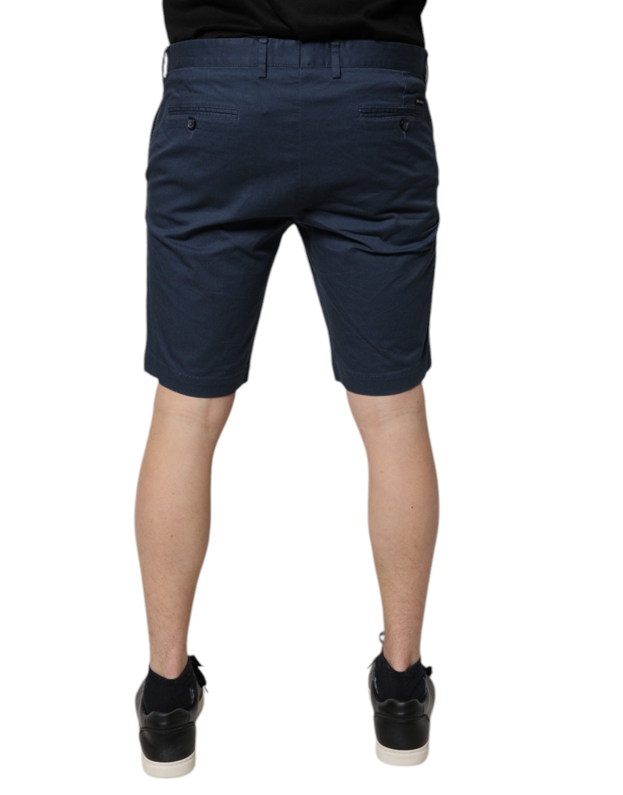 Dolce & Gabbana Blaue Bermuda-Shorts aus Baumwolle mit mittlerer Taille für Männer-4