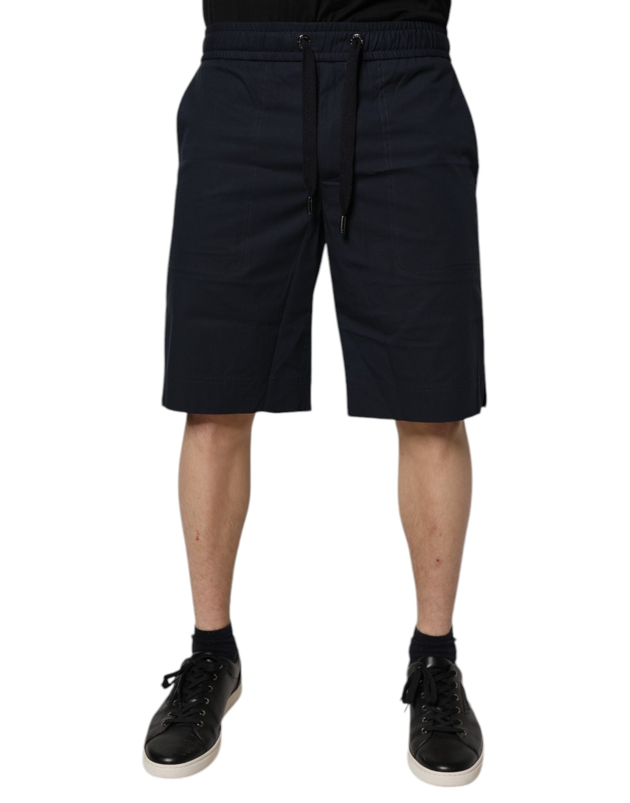 Bermudas/pantalones cortos deportivos de algodón azul oscuro de Dolce & Gabbana-1