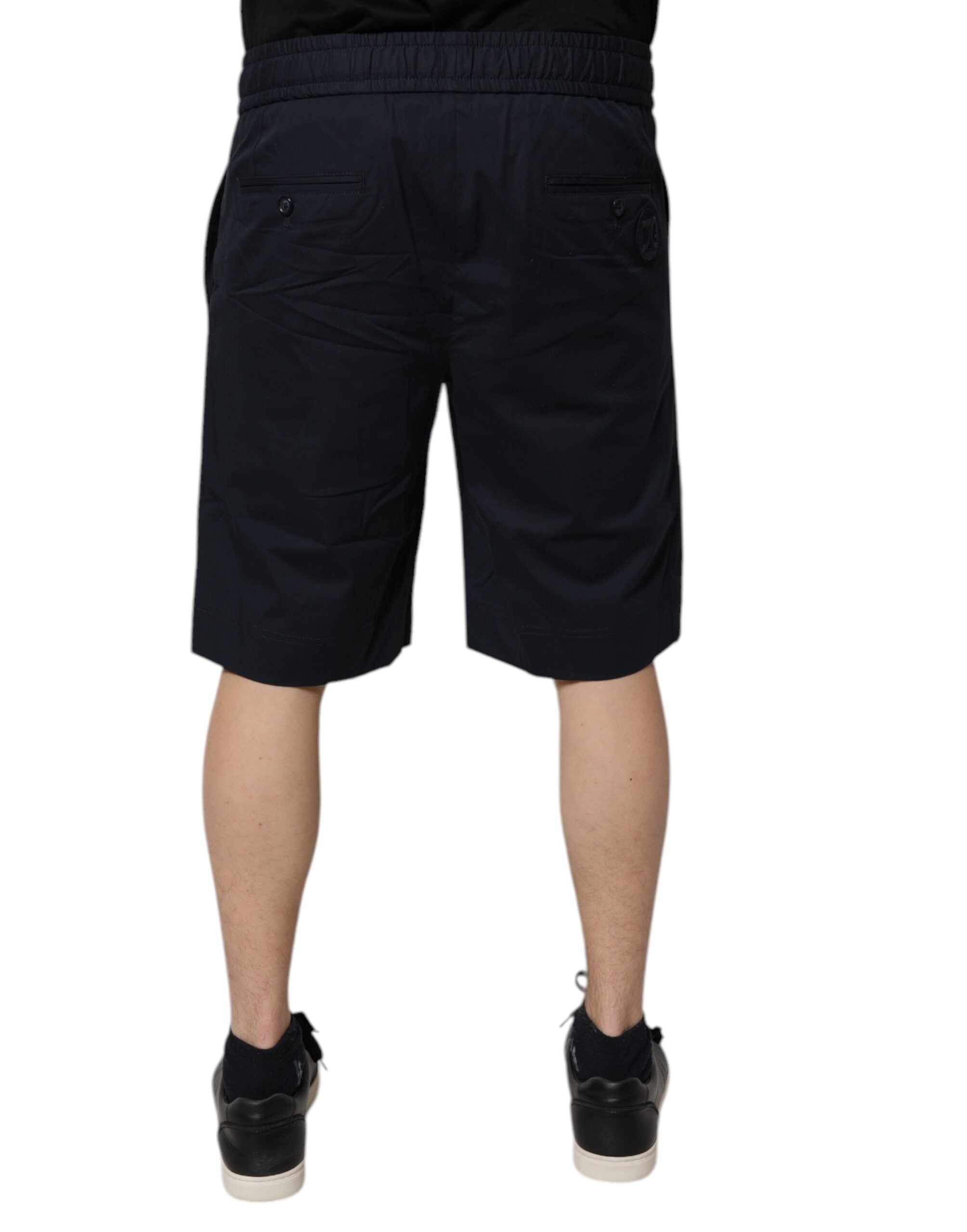 Bermudas/pantalones cortos deportivos de algodón azul oscuro de Dolce & Gabbana-4