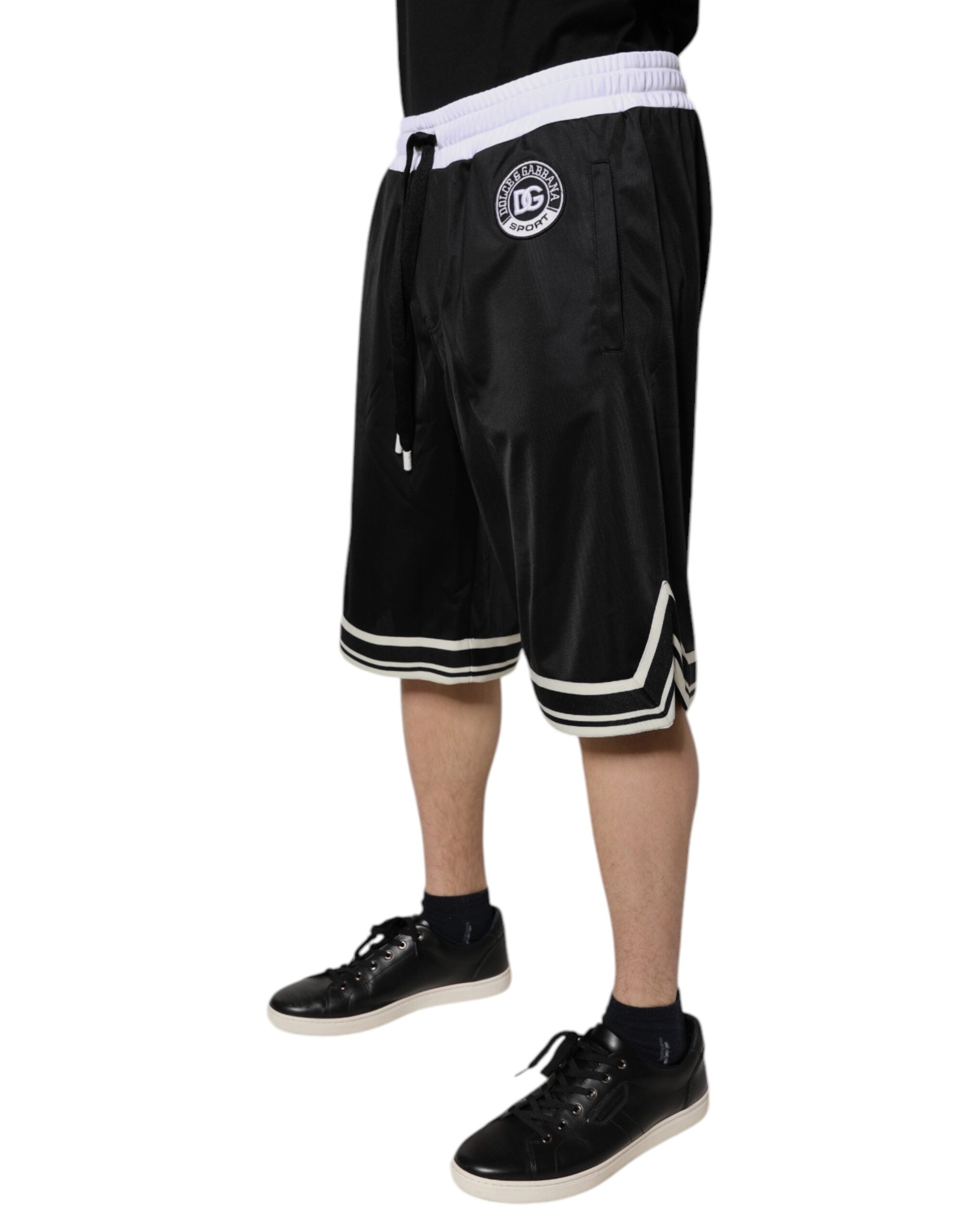 Dolce & Gabbana Black and White Men's Bermuda Sweatshorts Shorts-3