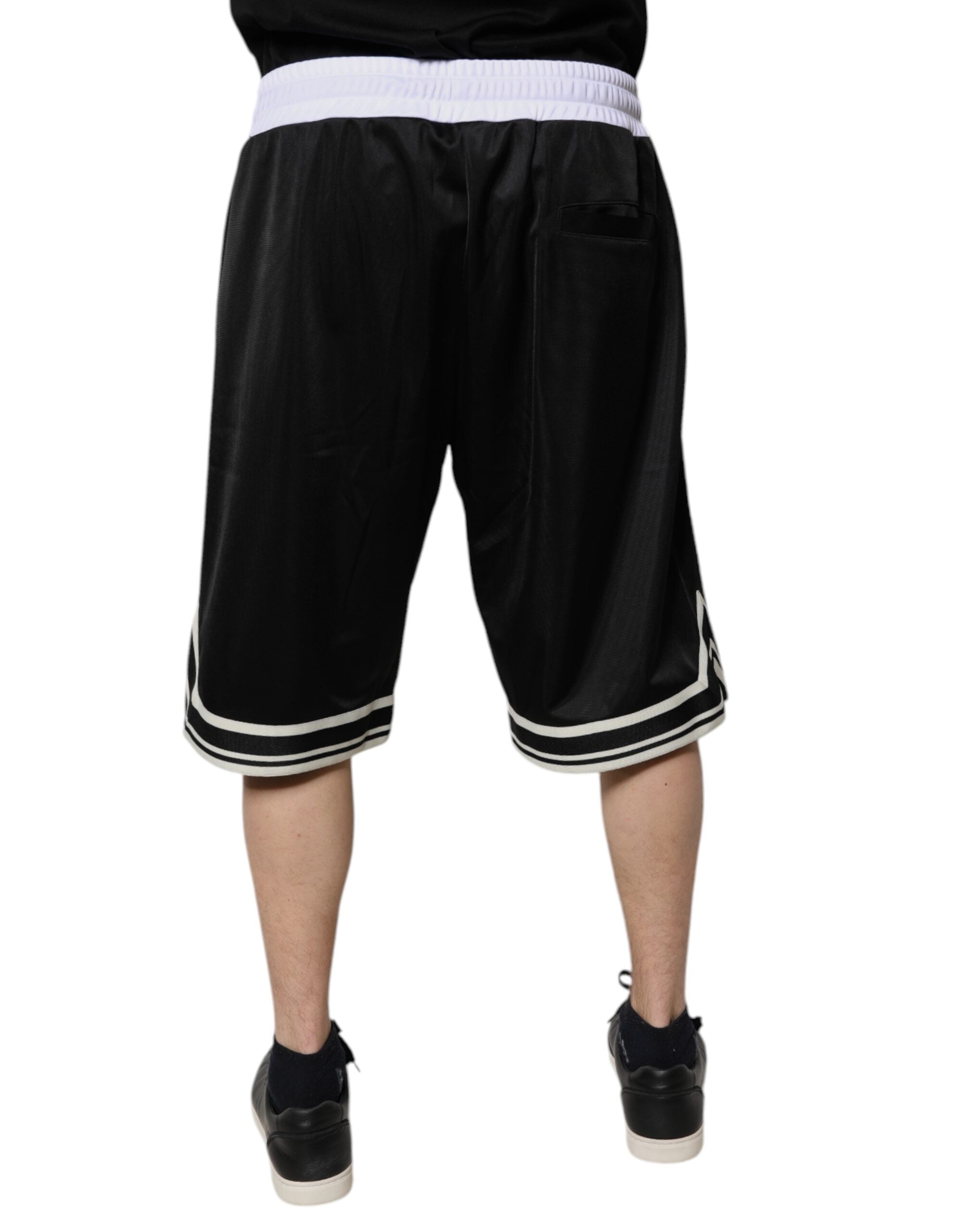 Dolce & Gabbana Black and White Men's Bermuda Sweatshorts Shorts-4