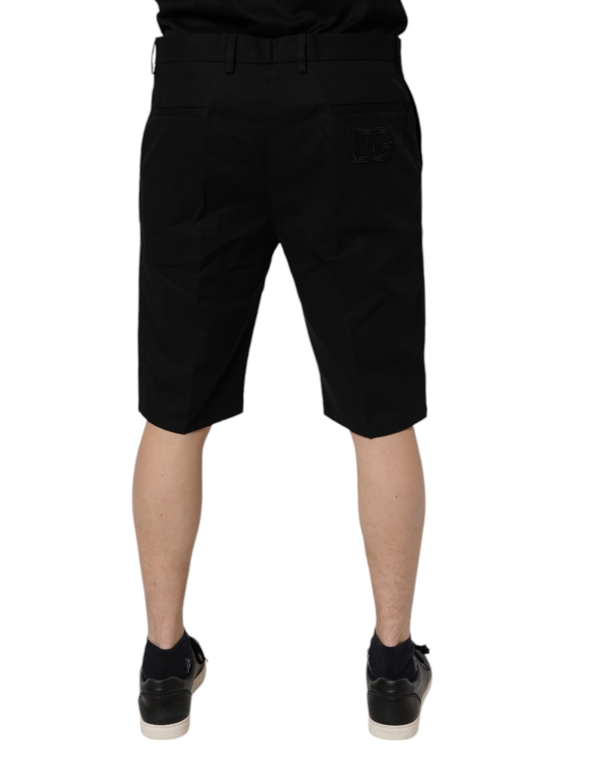 Dolce & Gabbana Black Cotton Bermuda Shorts with Mid Waist-4