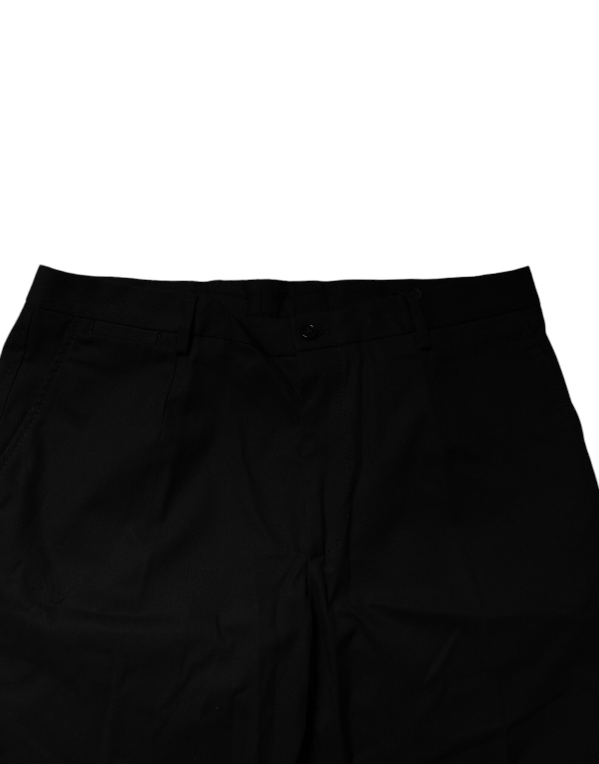 Dolce & Gabbana Black Cotton Bermuda Shorts with Mid Waist-5