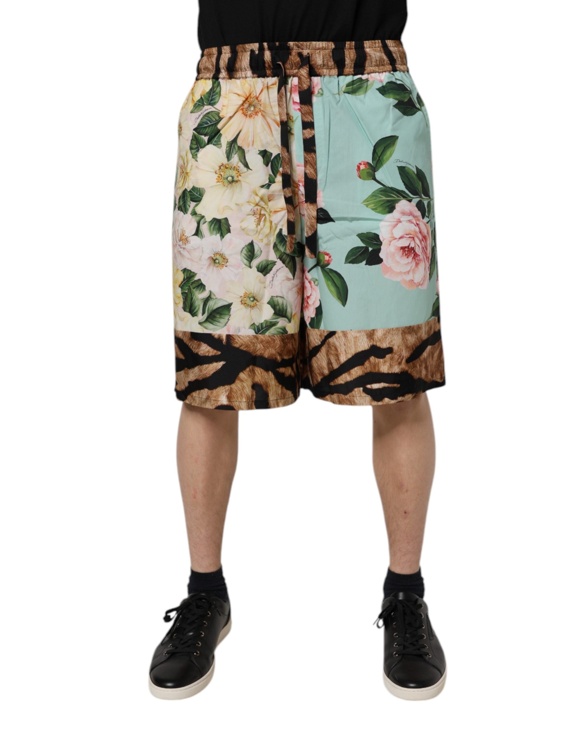 Dolce & Gabbana Mehrfarbige Bermudashorts mit Blumendruck für Männer-1