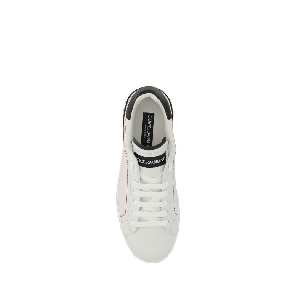 Dolce & Gabbana White Calfskin Bos Taurus Low-Top Sneakers-4