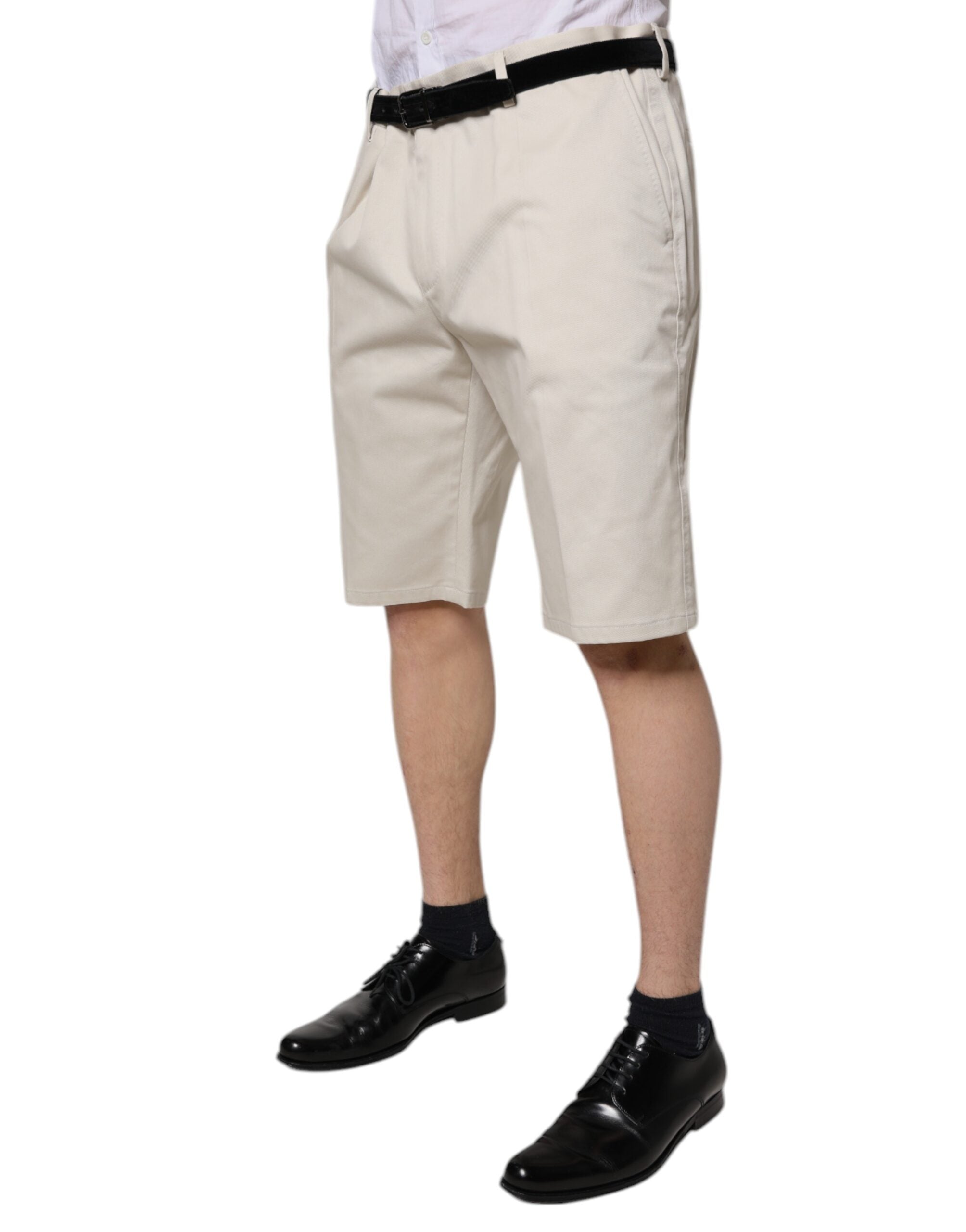 Dolce & Gabbana Beigefarbene Bermuda-Shorts aus Baumwolle mit mittlerer Taille-3