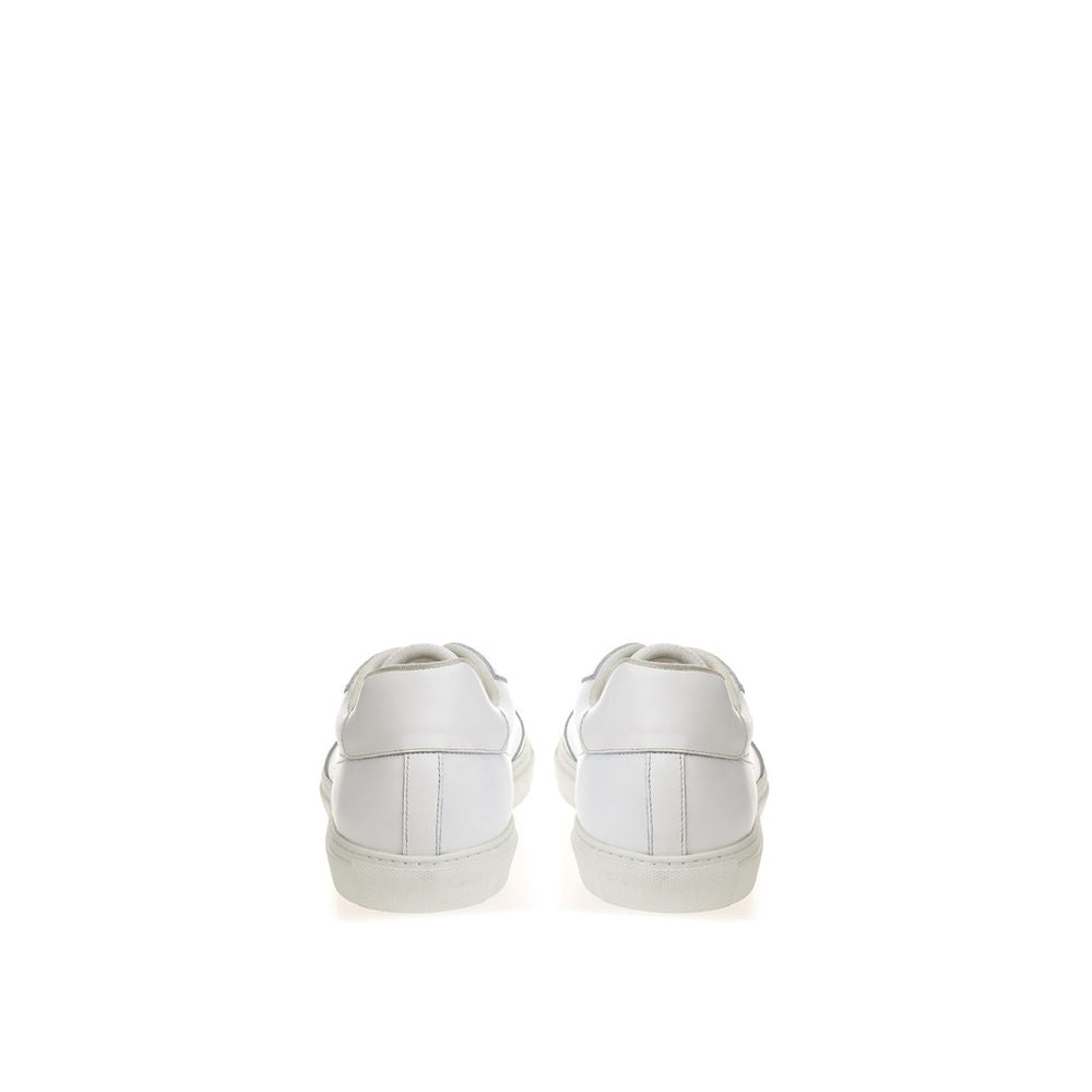 Roberto Cavalli Weiße Leder Turnschuhe Luxe Footwear-4