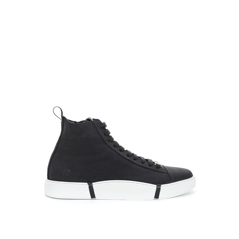 Roberto Cavalli Elegant suede sneakers in chic black-1