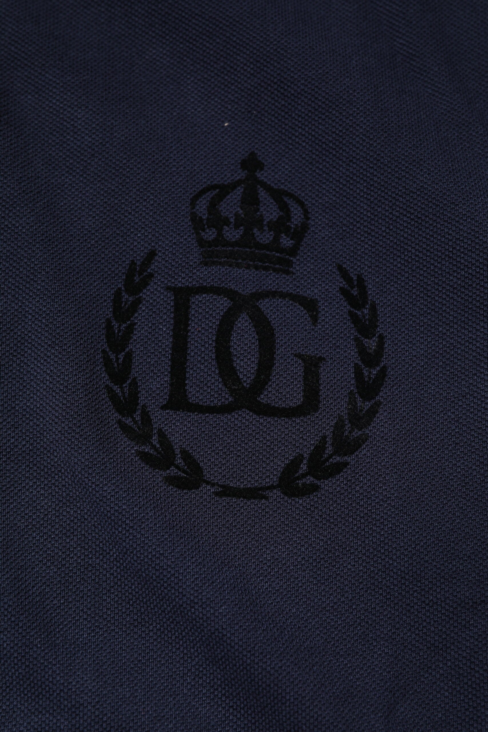 Dolce & Gabbana Dunkelblaues Baumwollkronen-Polo-T-Shirt mit Kragen-7