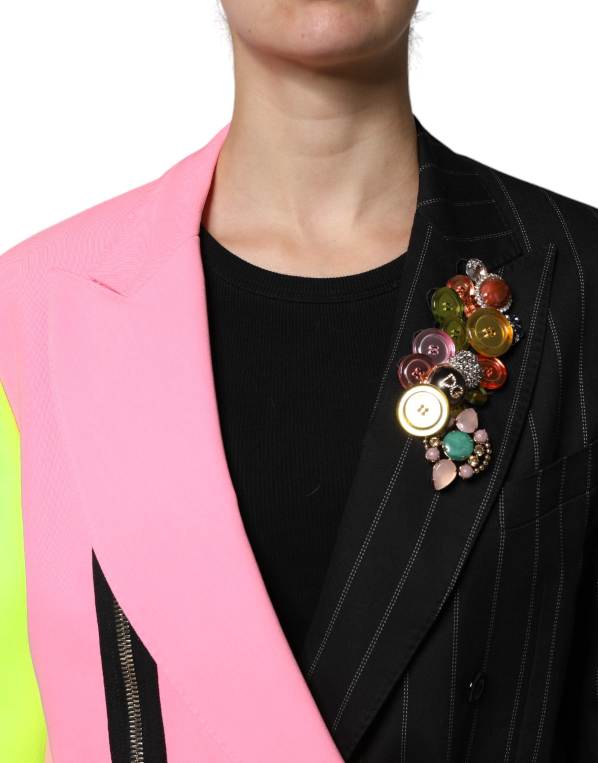 Dolce & Gabbana Multicolor Patchwork Embellished Coat Jacket-3