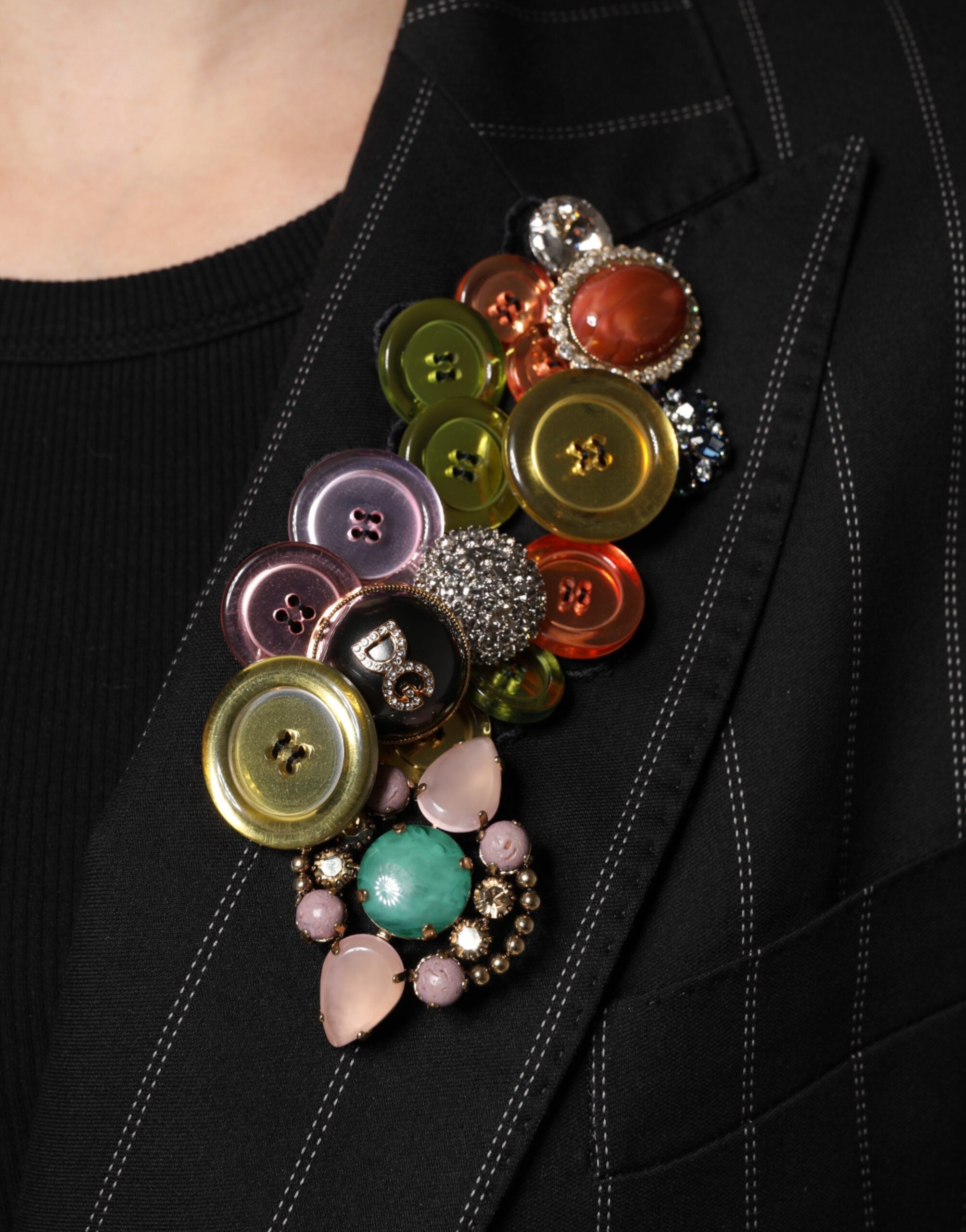 Dolce & Gabbana Multicolor Patchwork Embellished Coat Jacket-4