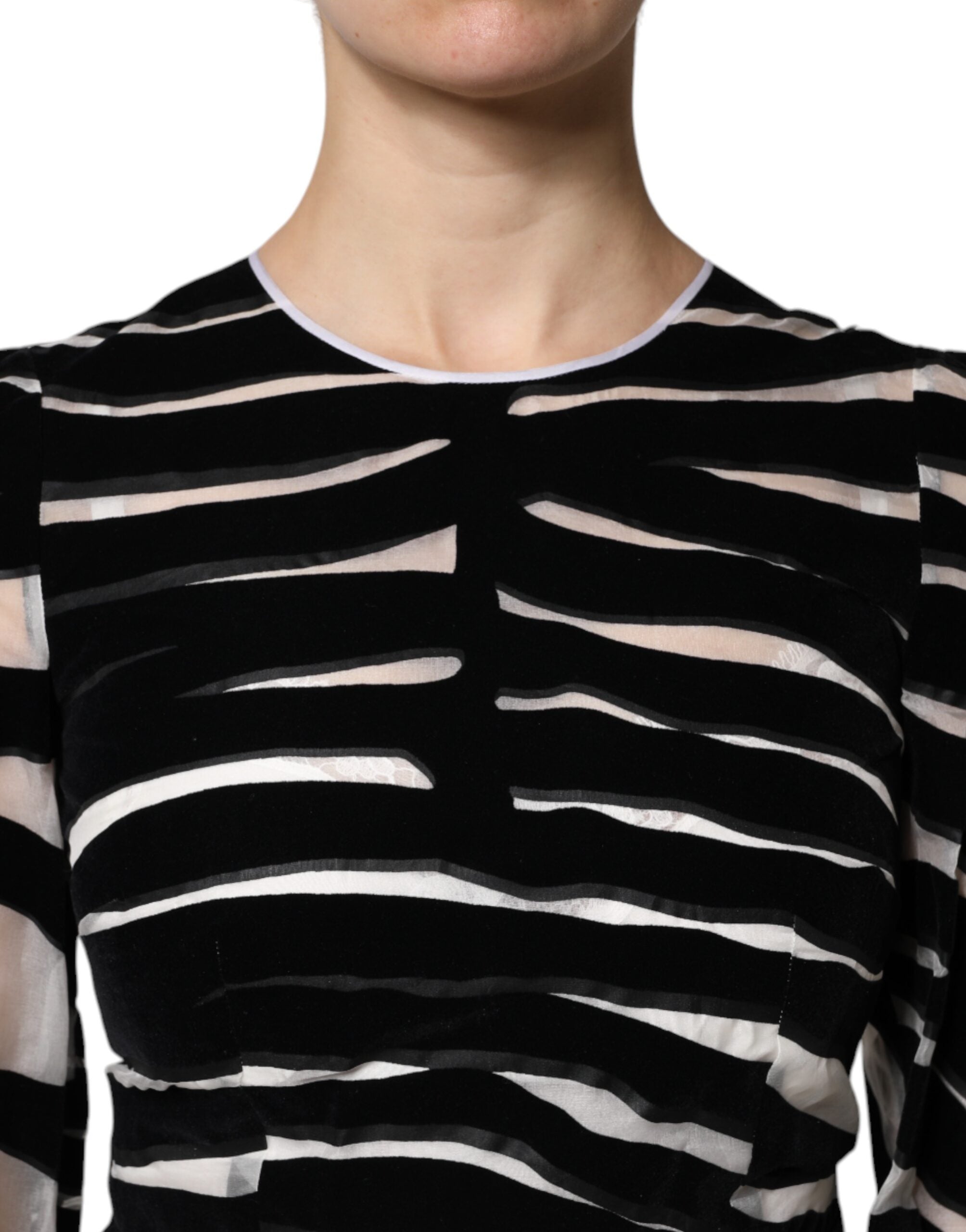 Dolce & Gabbana Black White Zebra A-Line Sheath Dress Mini Dress-6