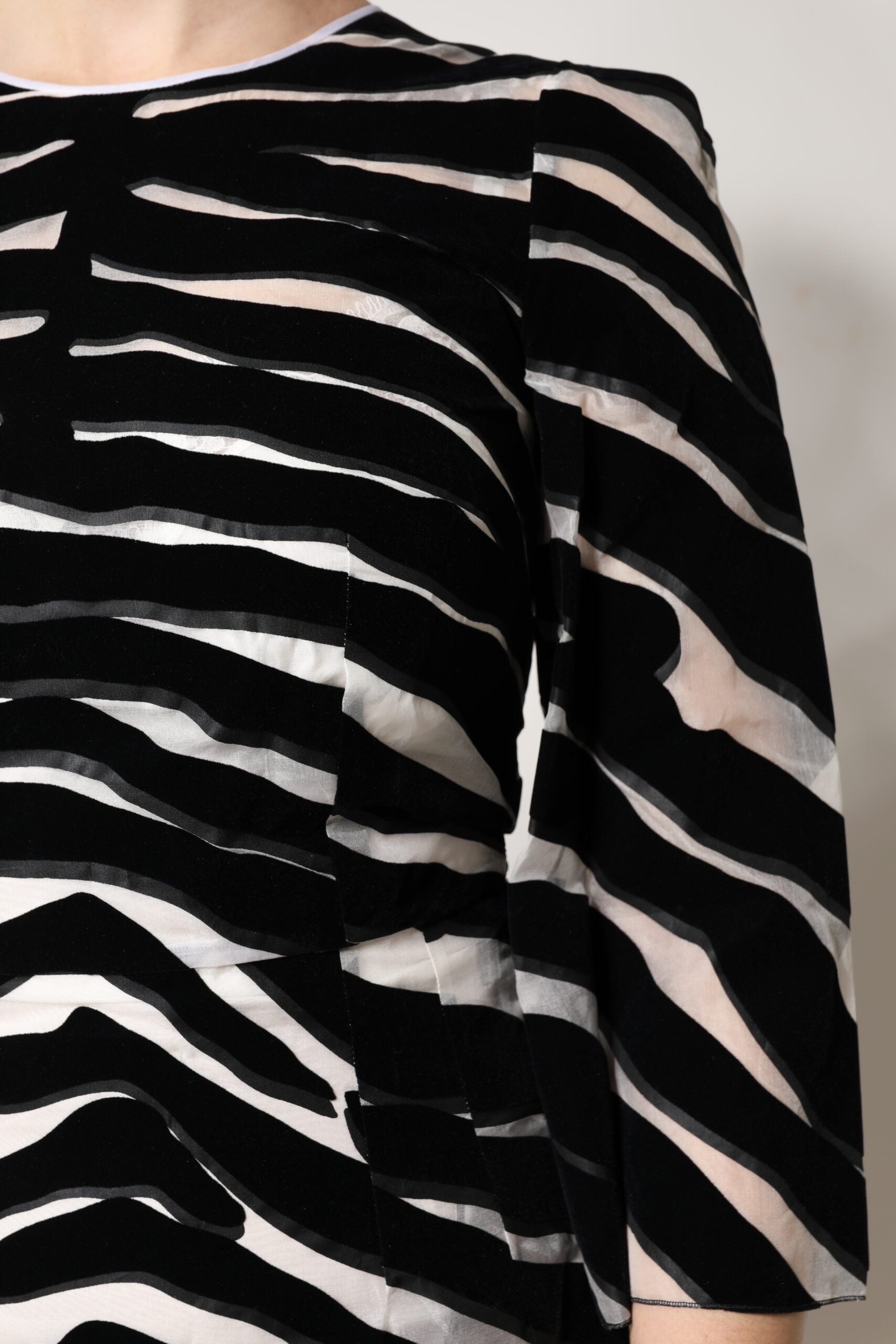 Dolce & Gabbana Black White Zebra A-Line Sheath Dress Mini Dress-7