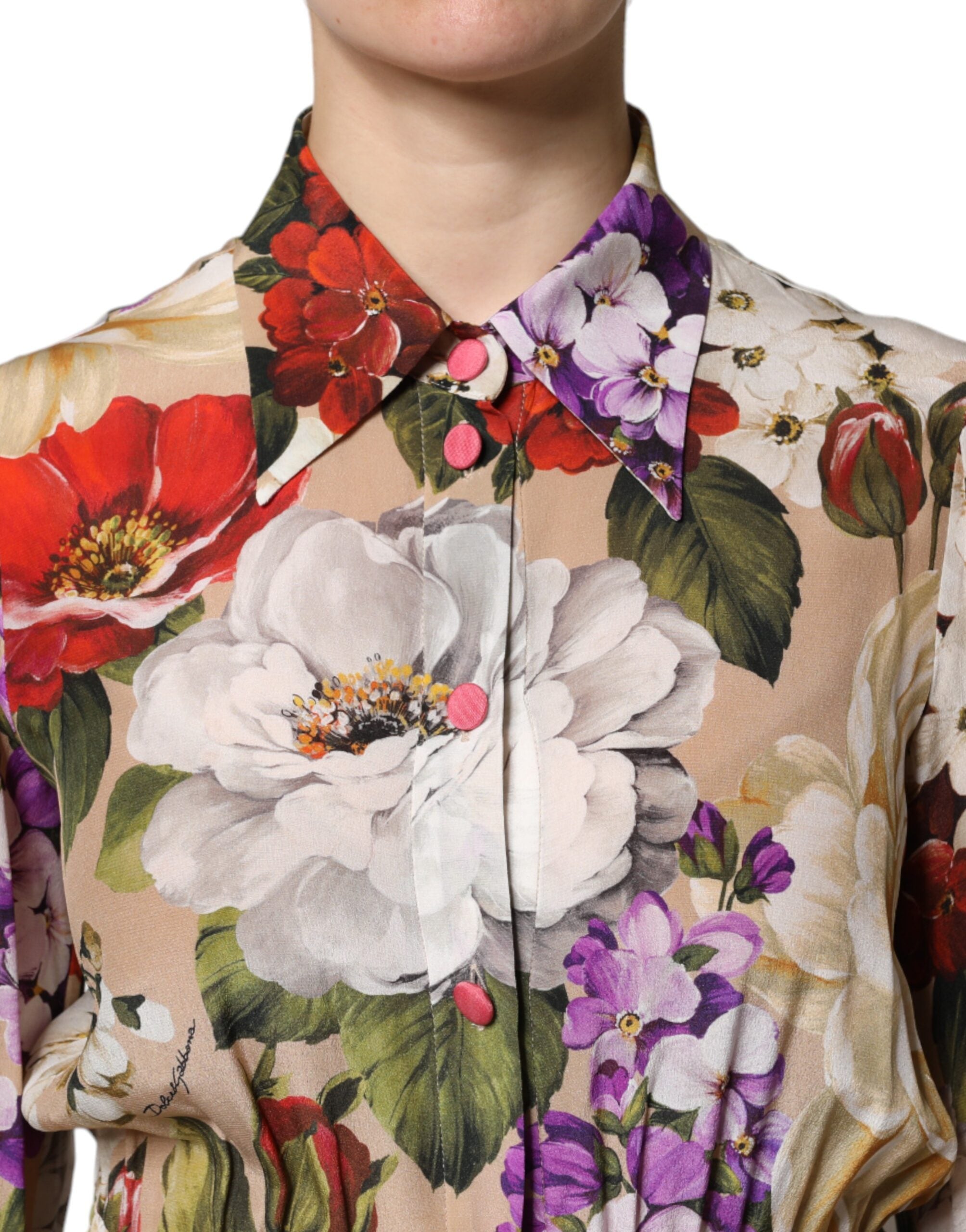 Dolce & Gabbana Multicolor Floral Wide Leg Jumpsuit Dress-6