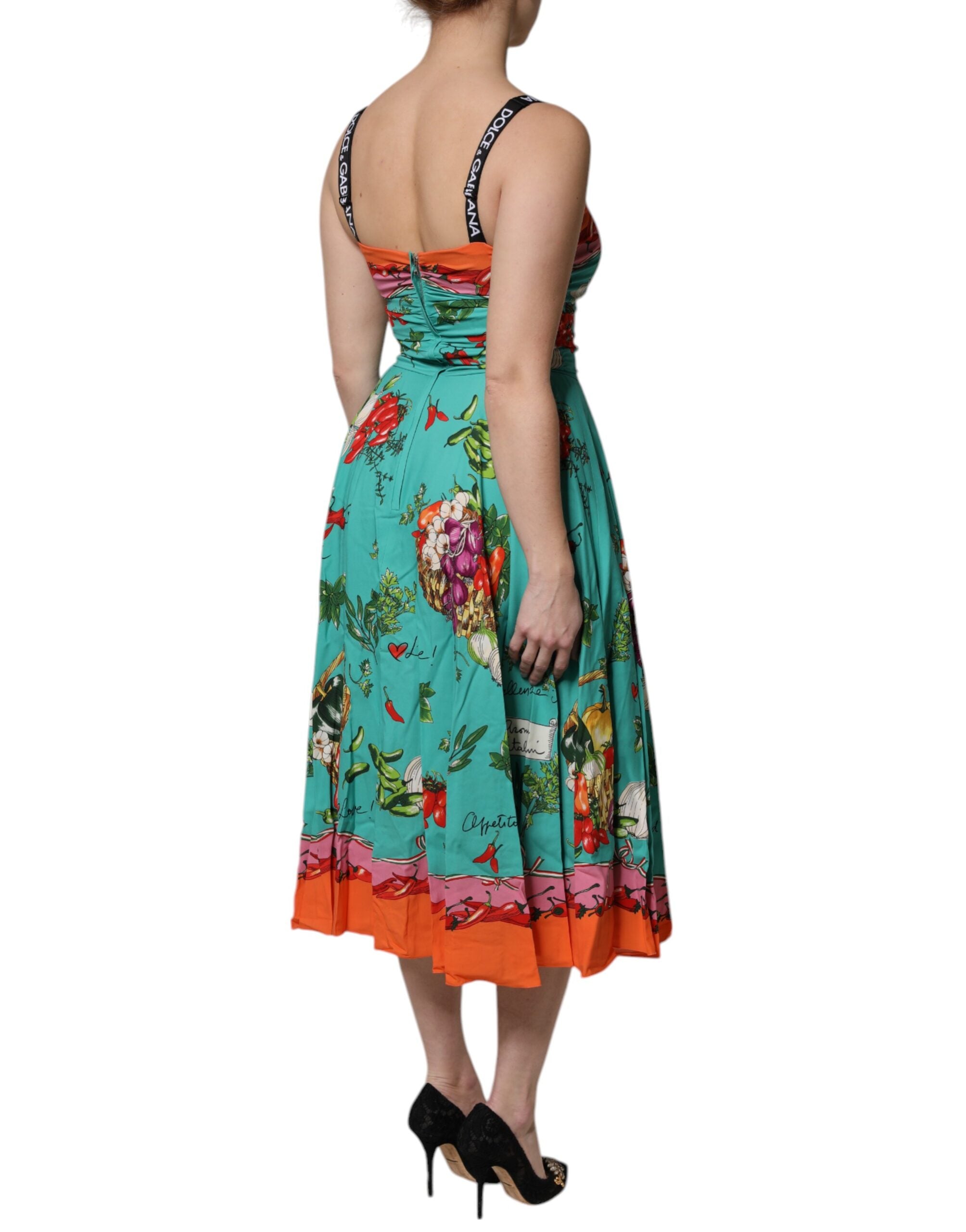Dolce & Gabbana multicolor printed sleeveless silk midi dress-5
